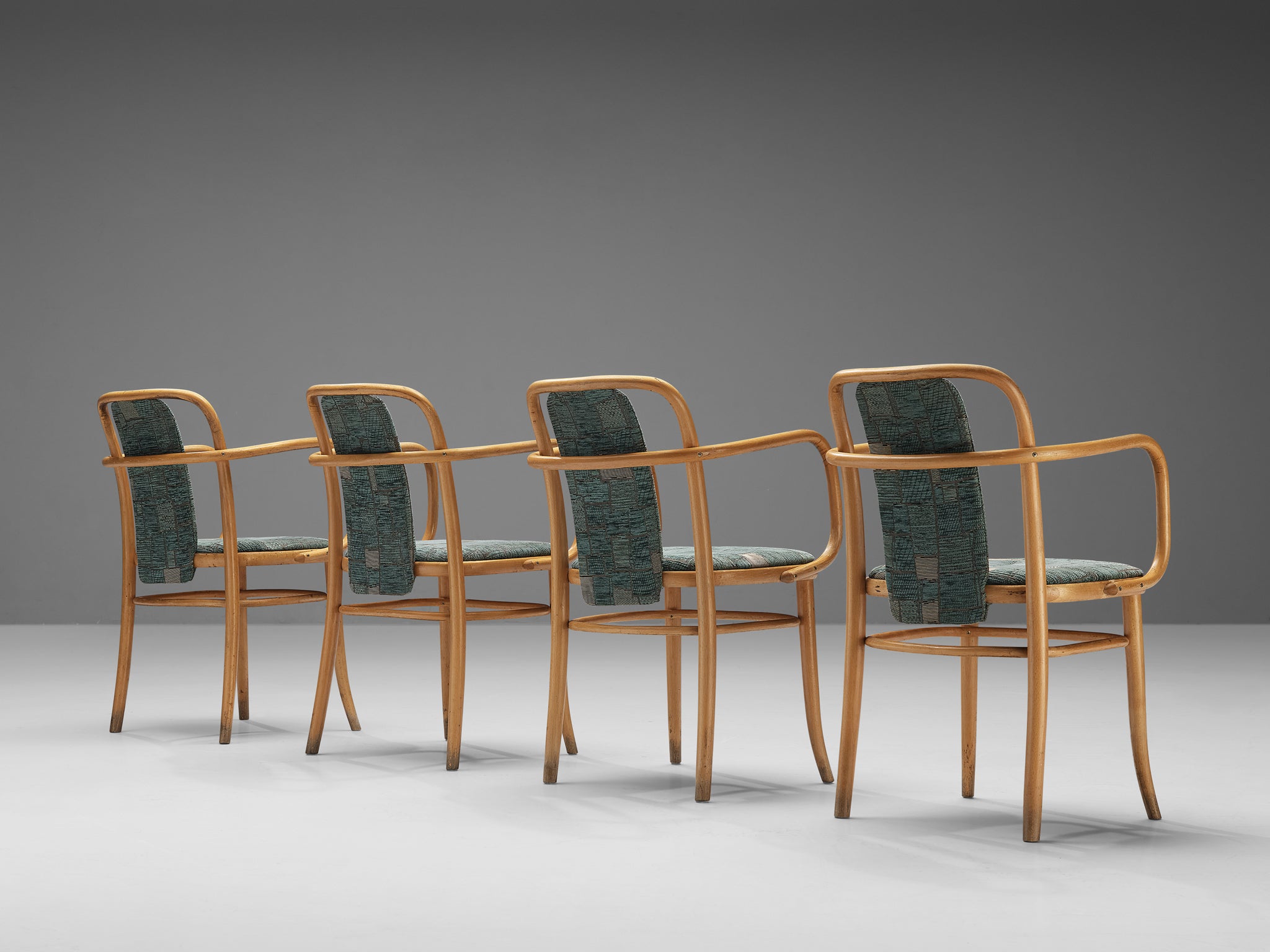 Bentwood Armchairs in Green Upholstery Seating Morentz