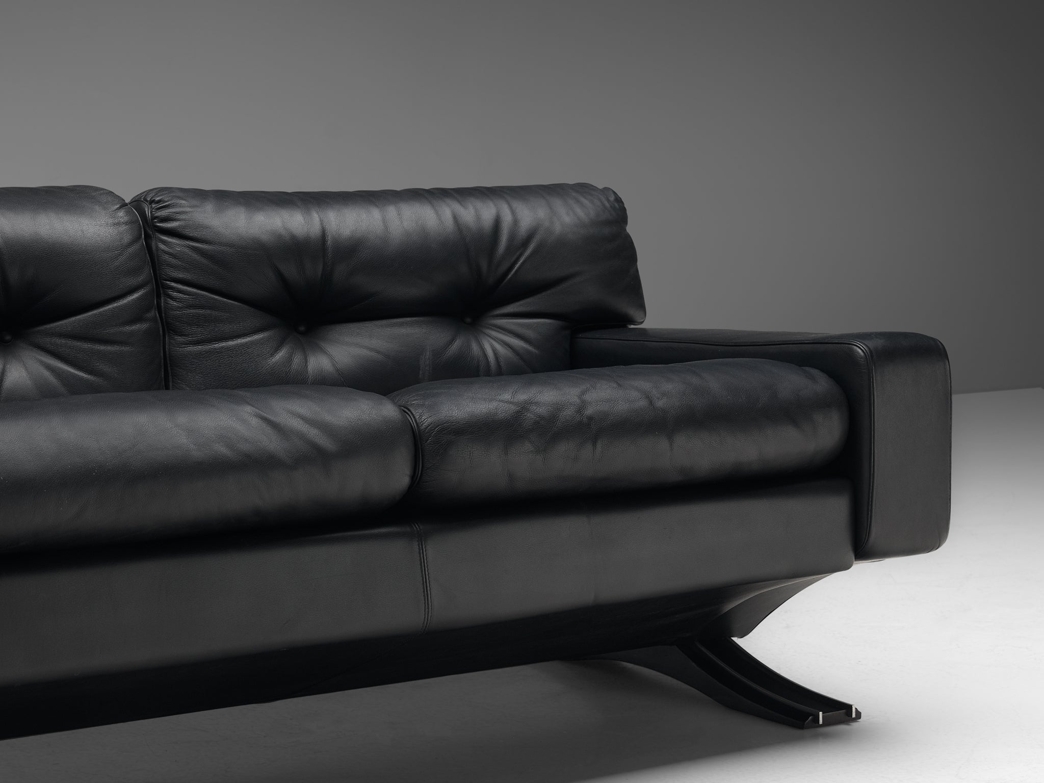 Franz Sartori for Flexform Sofa in Black Leather seating Morentz