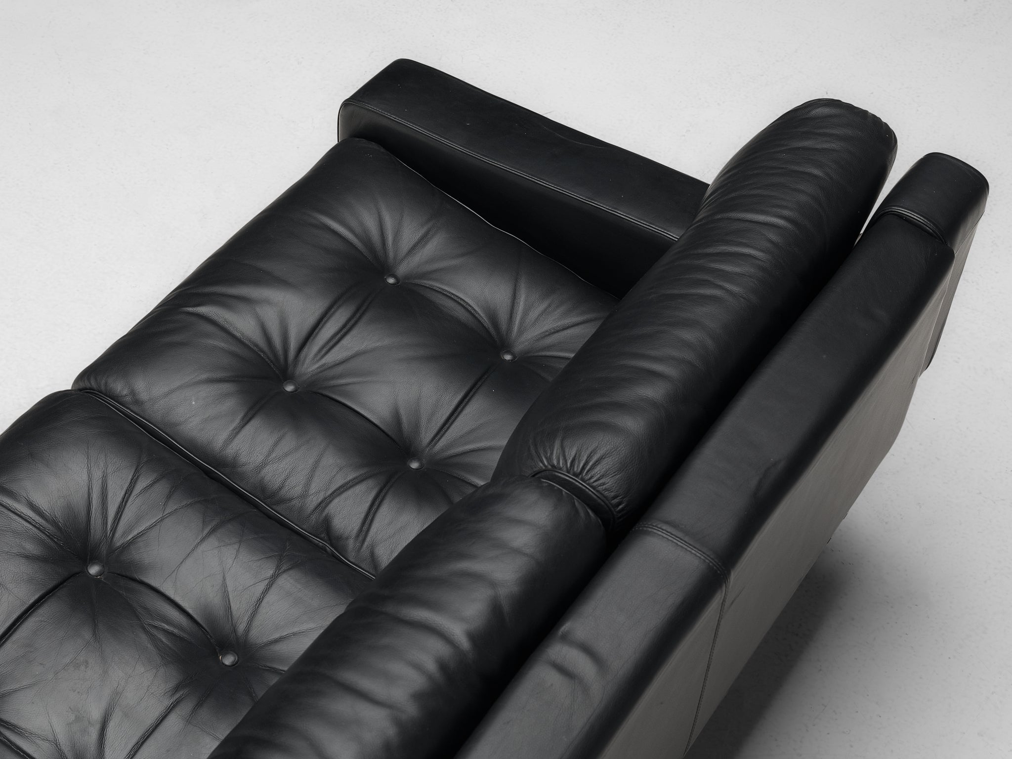 Franz Sartori for Flexform Sofa in Black Leather seating Morentz