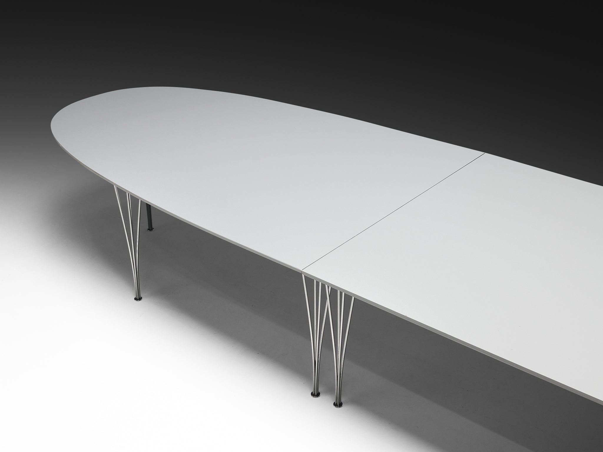 Bruno Mathsson Piet Hein for Fritz Hansen Super-Ellipse White Dining Table Tables Morentz