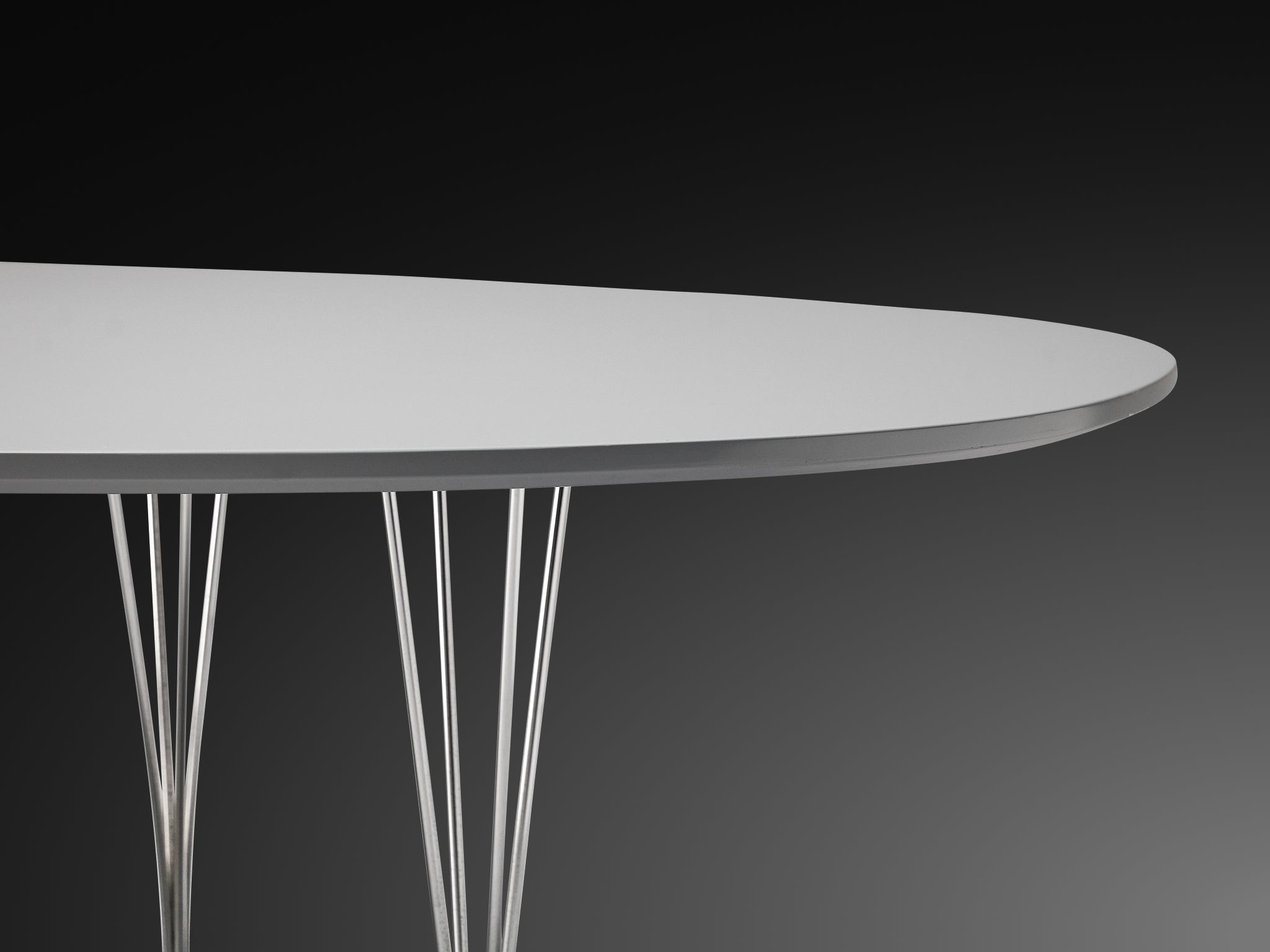 Bruno Mathsson Piet Hein for Fritz Hansen Super-Ellipse White Dining Table Tables Morentz