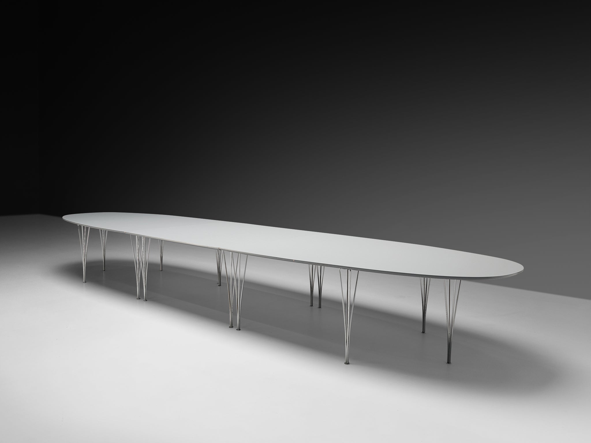 Bruno Mathsson Piet Hein for Fritz Hansen Super-Ellipse White Dining Table Tables Morentz