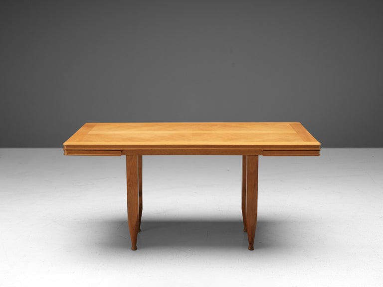 Guillerme & Chambron Extendable Dining Table in Solid Oak