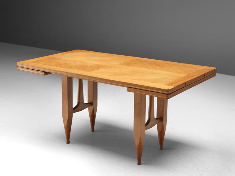Guillerme & Chambron Extendable Dining Table in Solid Oak