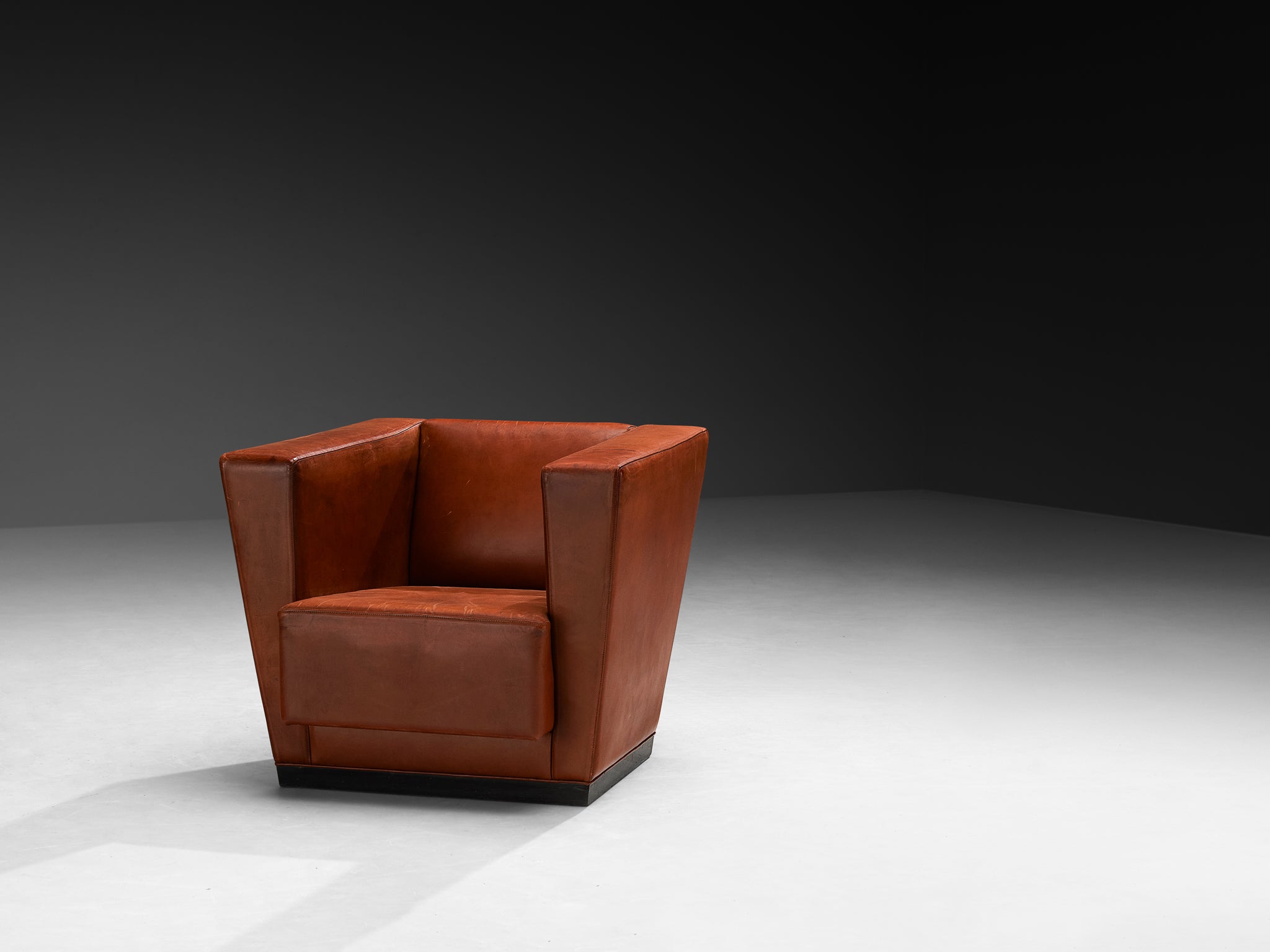 Rare Axel Einar Hjorth ‘Lido’ Lounge Chair in Patinated Leather Seating Morentz