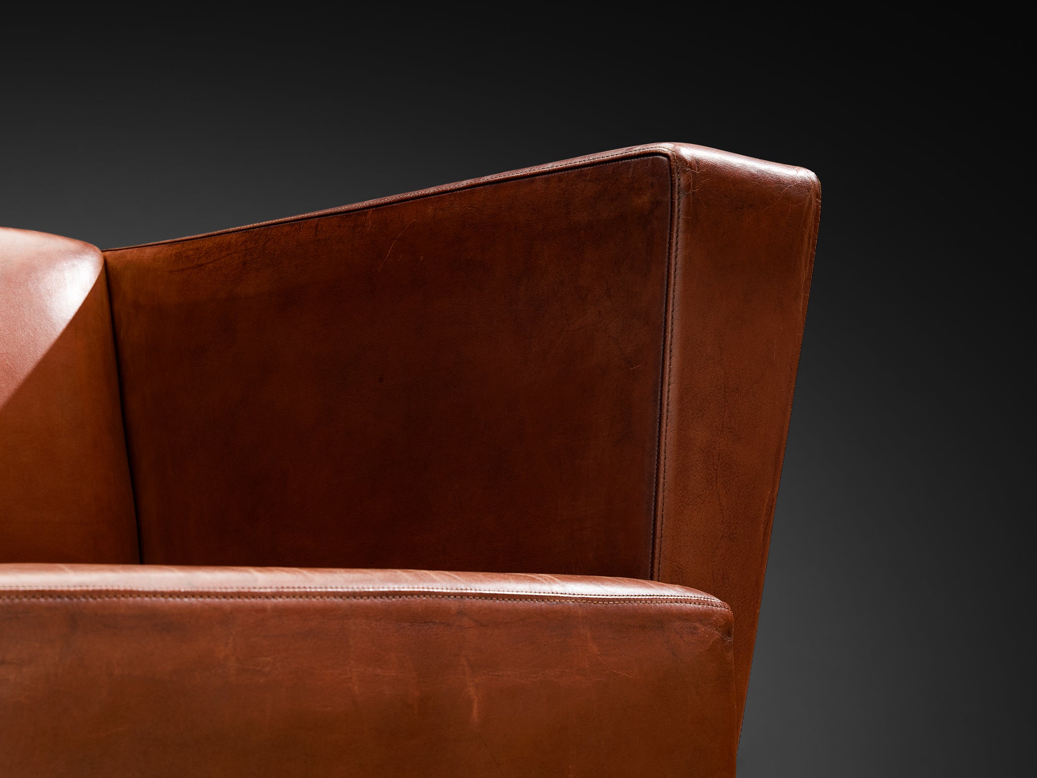 Rare Axel Einar Hjorth ‘Lido’ Lounge Chair in Patinated Leather Seating Morentz
