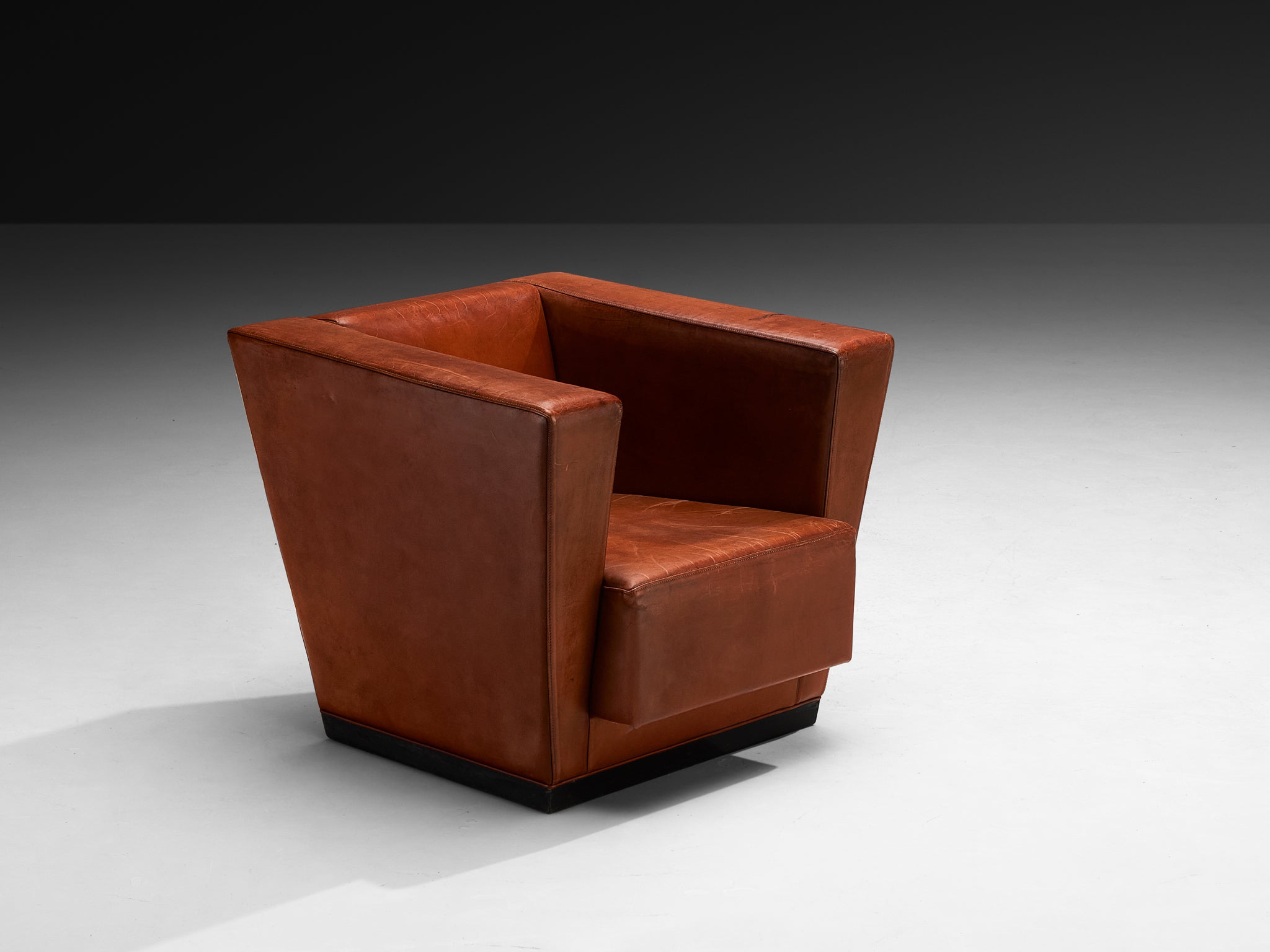 Rare Axel Einar Hjorth ‘Lido’ Lounge Chair in Patinated Leather Seating Morentz