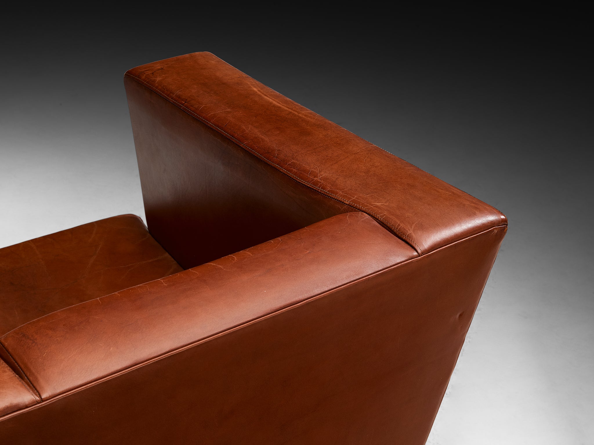 Rare Axel Einar Hjorth ‘Lido’ Lounge Chair in Patinated Leather Seating Morentz