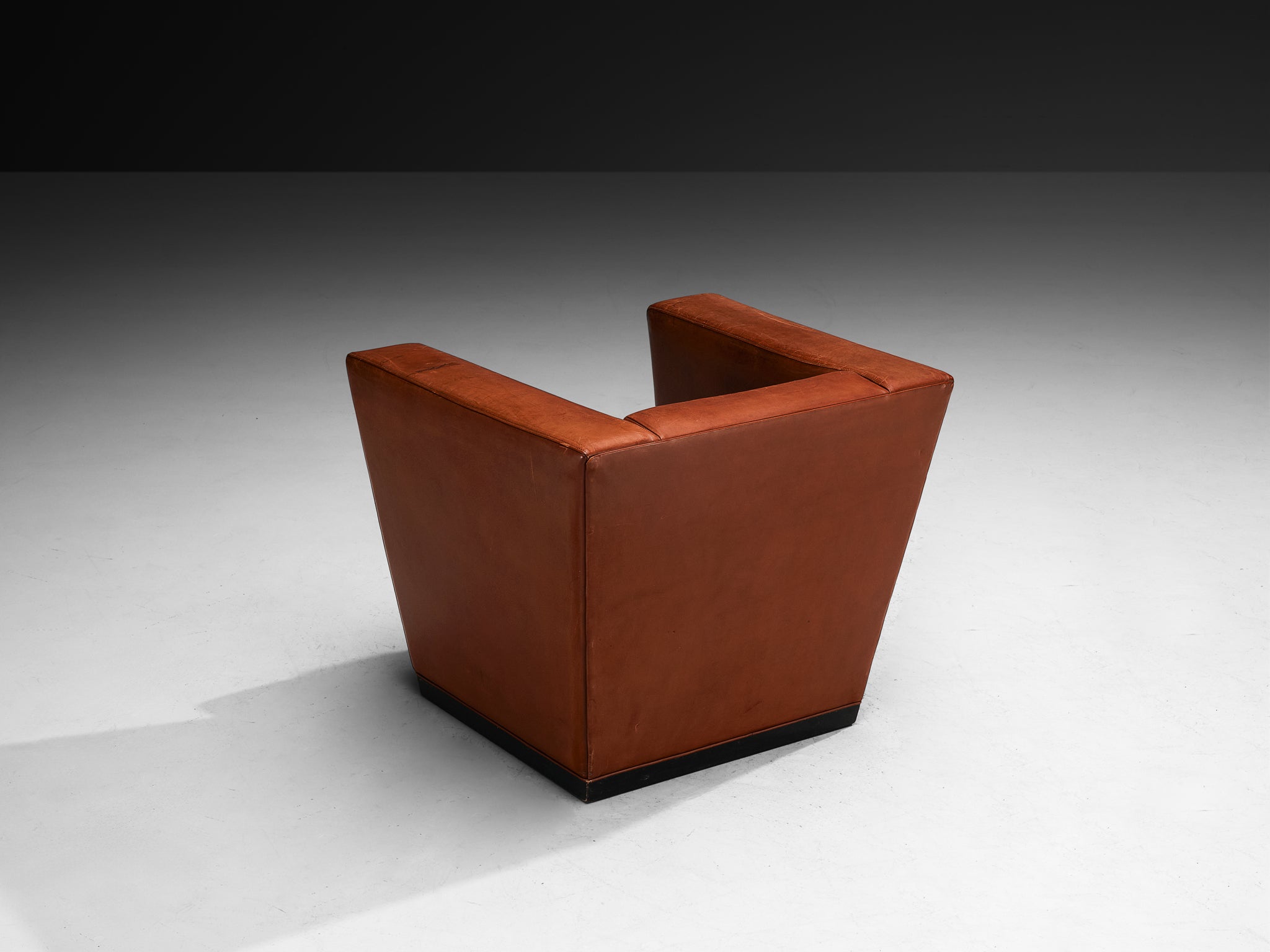 Rare Axel Einar Hjorth ‘Lido’ Lounge Chair in Patinated Leather Seating Morentz