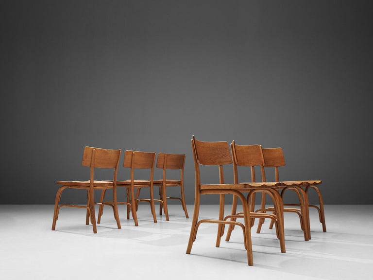 Frits Schlegel for Fritz Hansen Set of Six 'Husum' Chairs