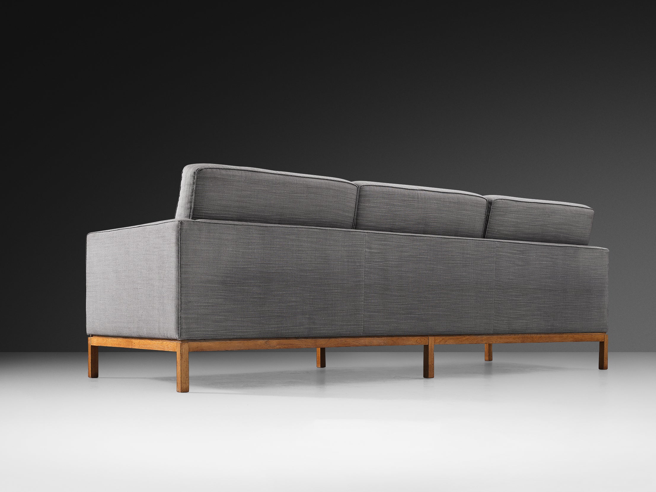 Florence Knoll for Knoll International Sofa in Teak and Grey Upholstery Seating Morentz