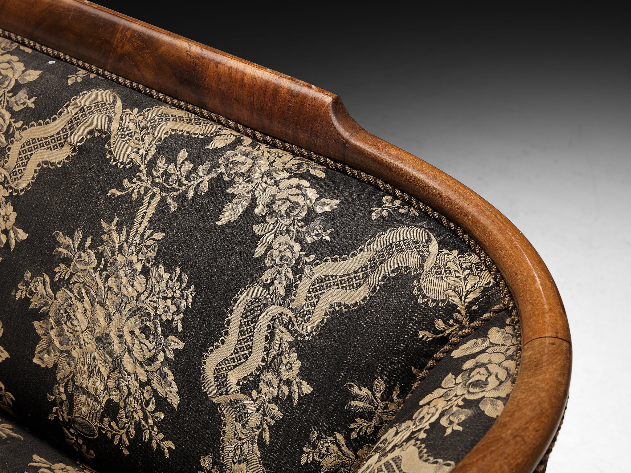 Danish Settee in Floral Upholstery