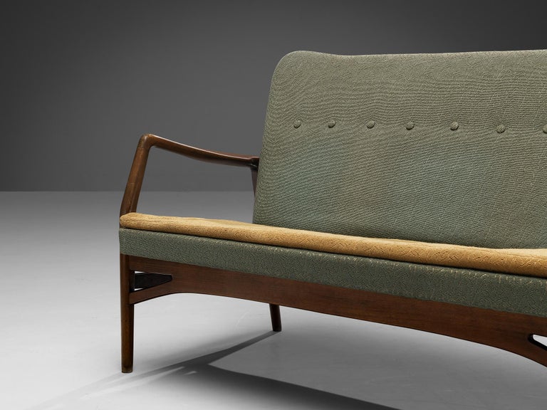Kurt Olsen for A. Andersen & Bohm Sofa in Olive Green Upholstery
