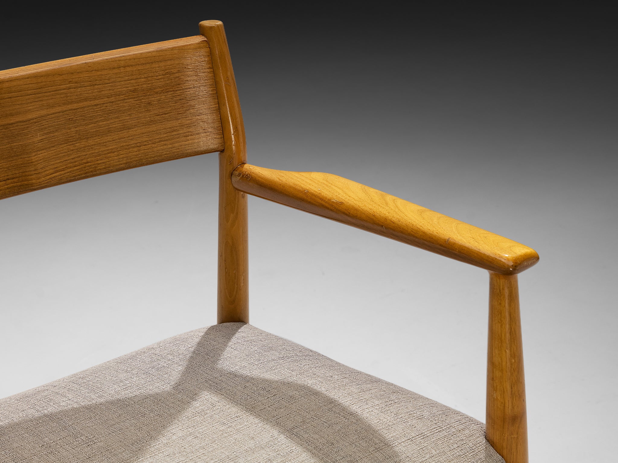 Arne Vodder for Sibast Set of Four Dining Chairs in Walnut and Grey Upholstery Seating Morentz