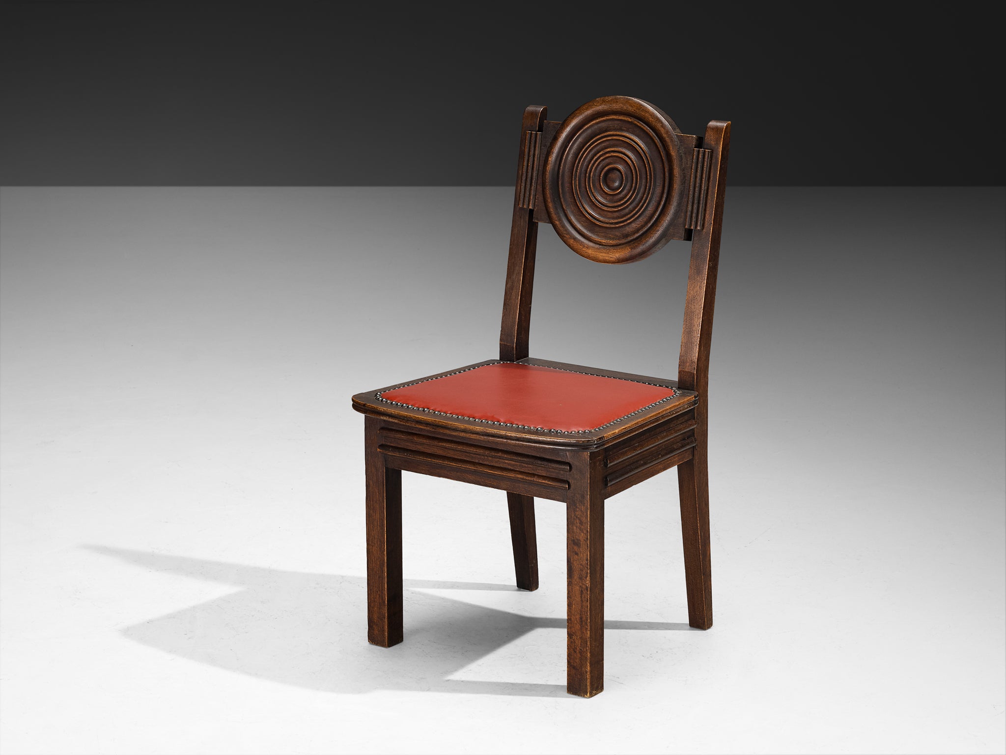 1930s French Art Deco Set of Six Dining Chairs in Mahogany Seating Morentz