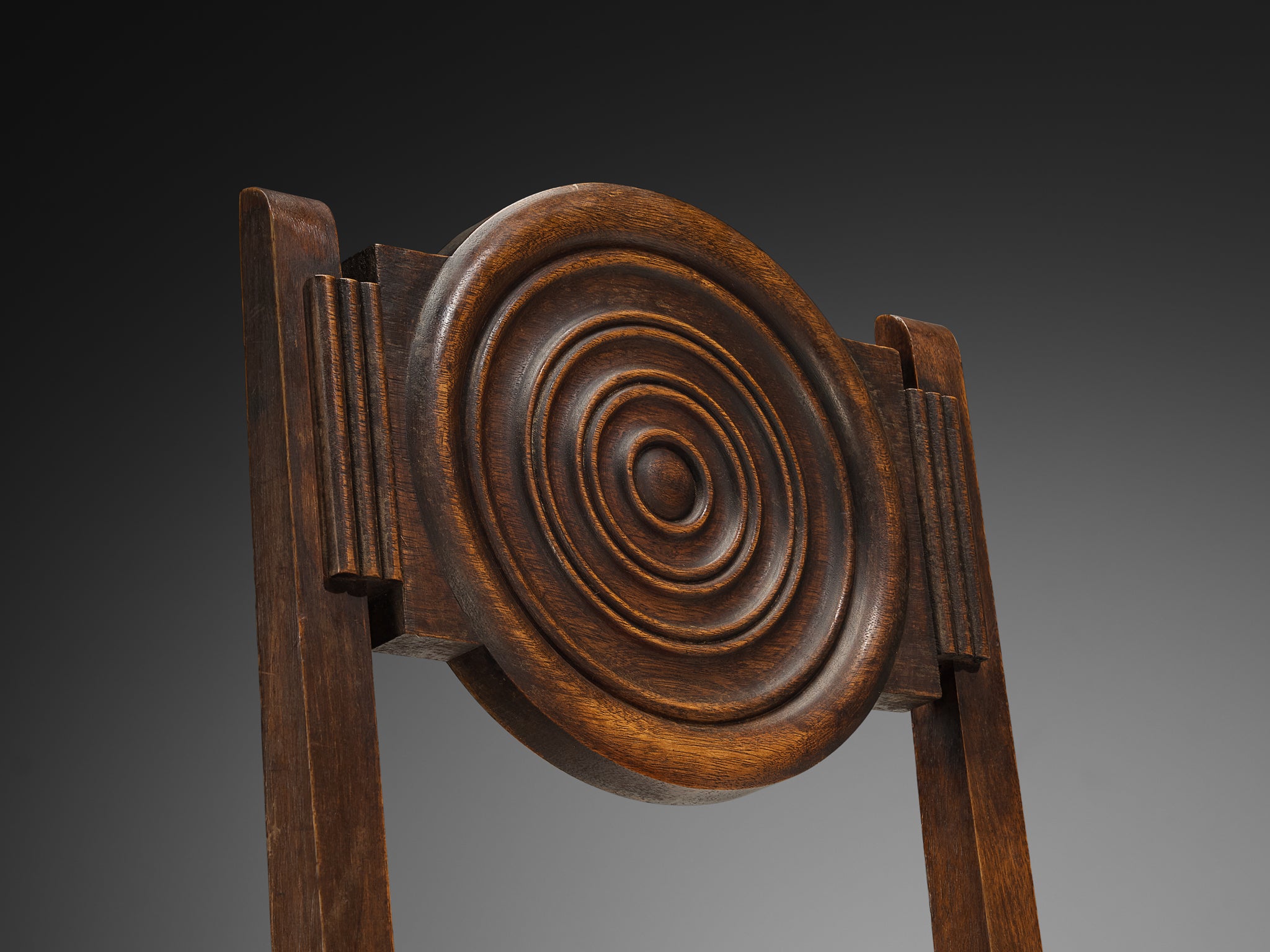 1930s French Art Deco Set of Six Dining Chairs in Mahogany Seating Morentz