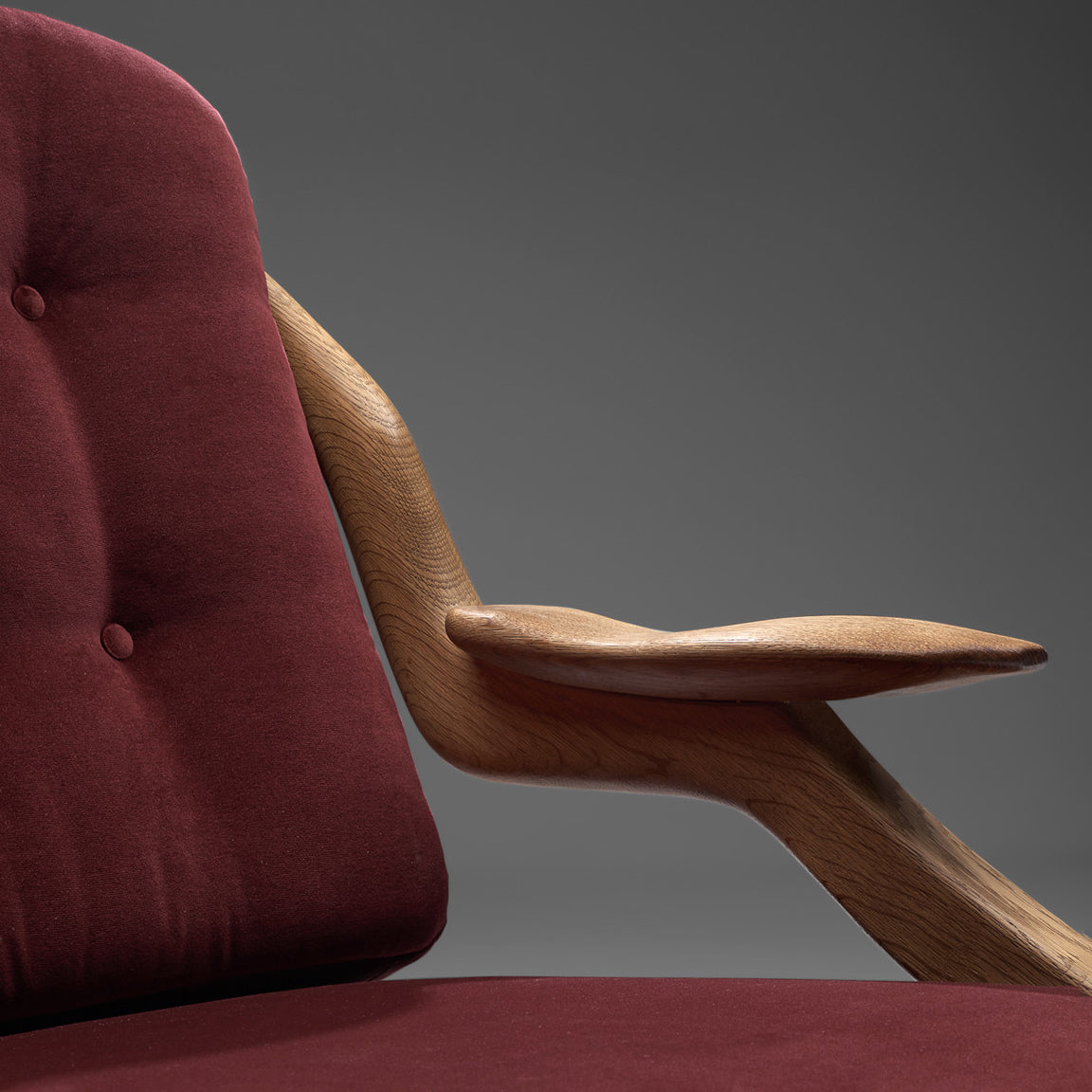 Guillerme & Chambron 'Gregoire' Lounge Chair in Oak