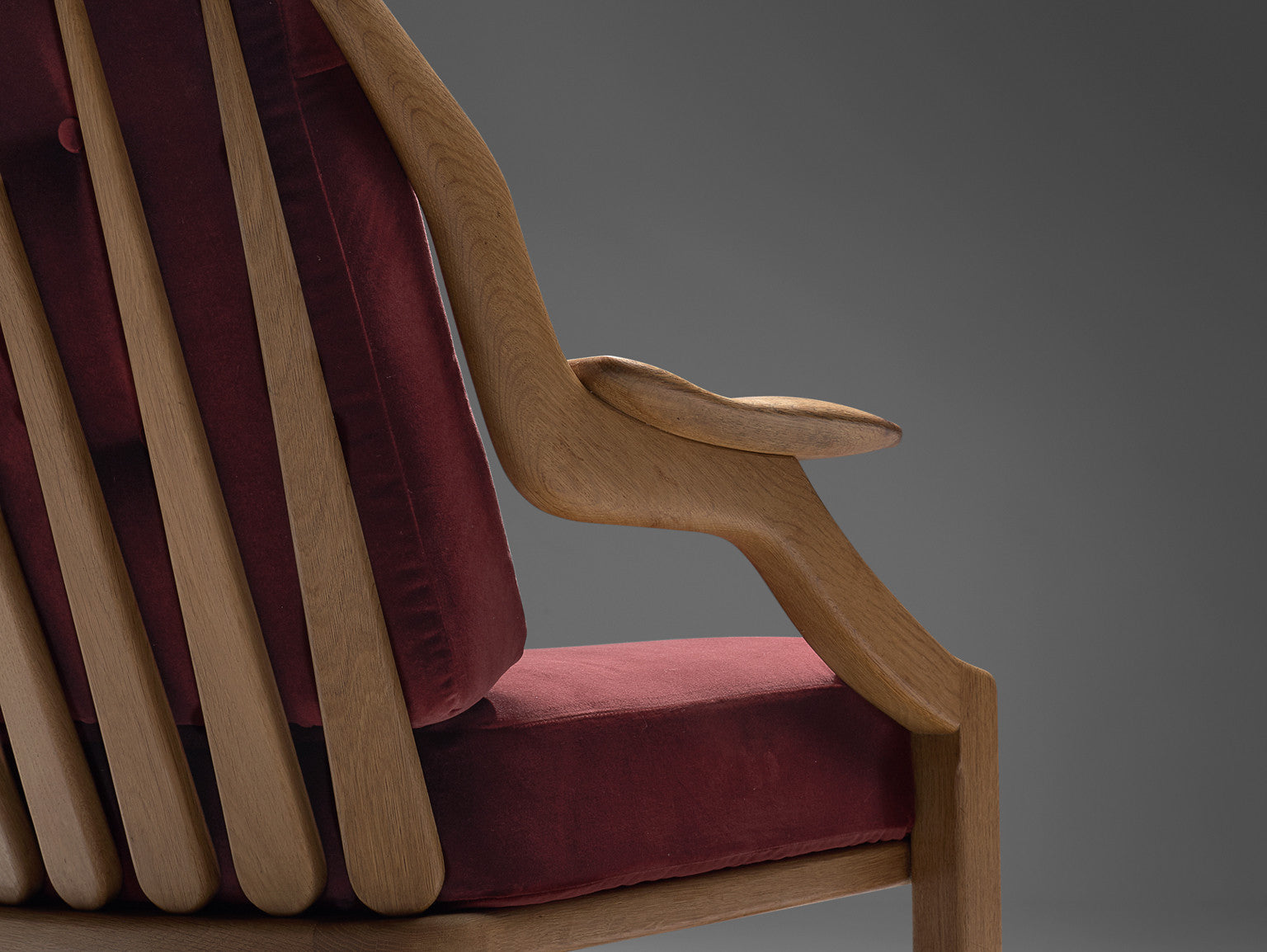 Guillerme & Chambron 'Gregoire' Lounge Chair in Oak