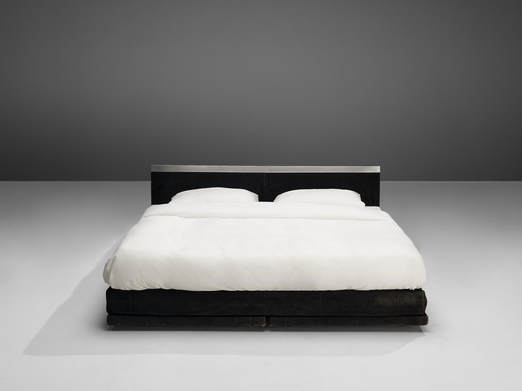 Italian Custom-Made Bed by Bazzani with Aluminium Details