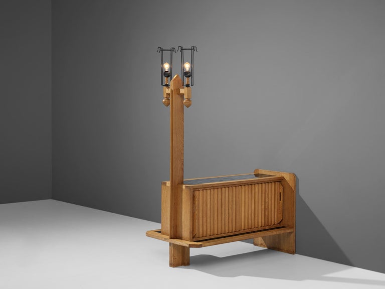 Guillerme & Chambron Sideboard with Lamp