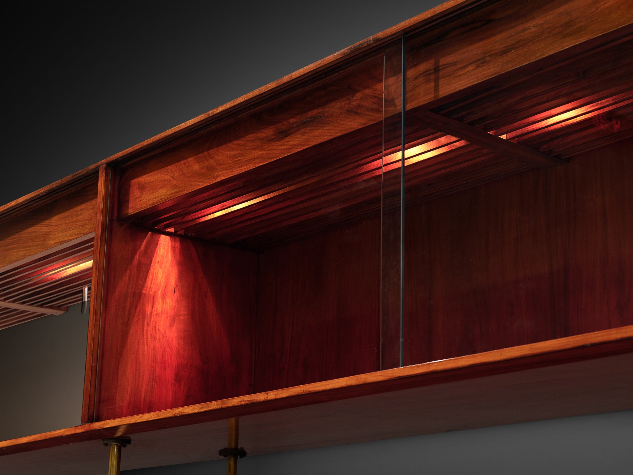 Rare and Large Martin Eisler Sideboard for Forma in Brazilian Walnut and Cane Case pieces and storage cabinets Morentz