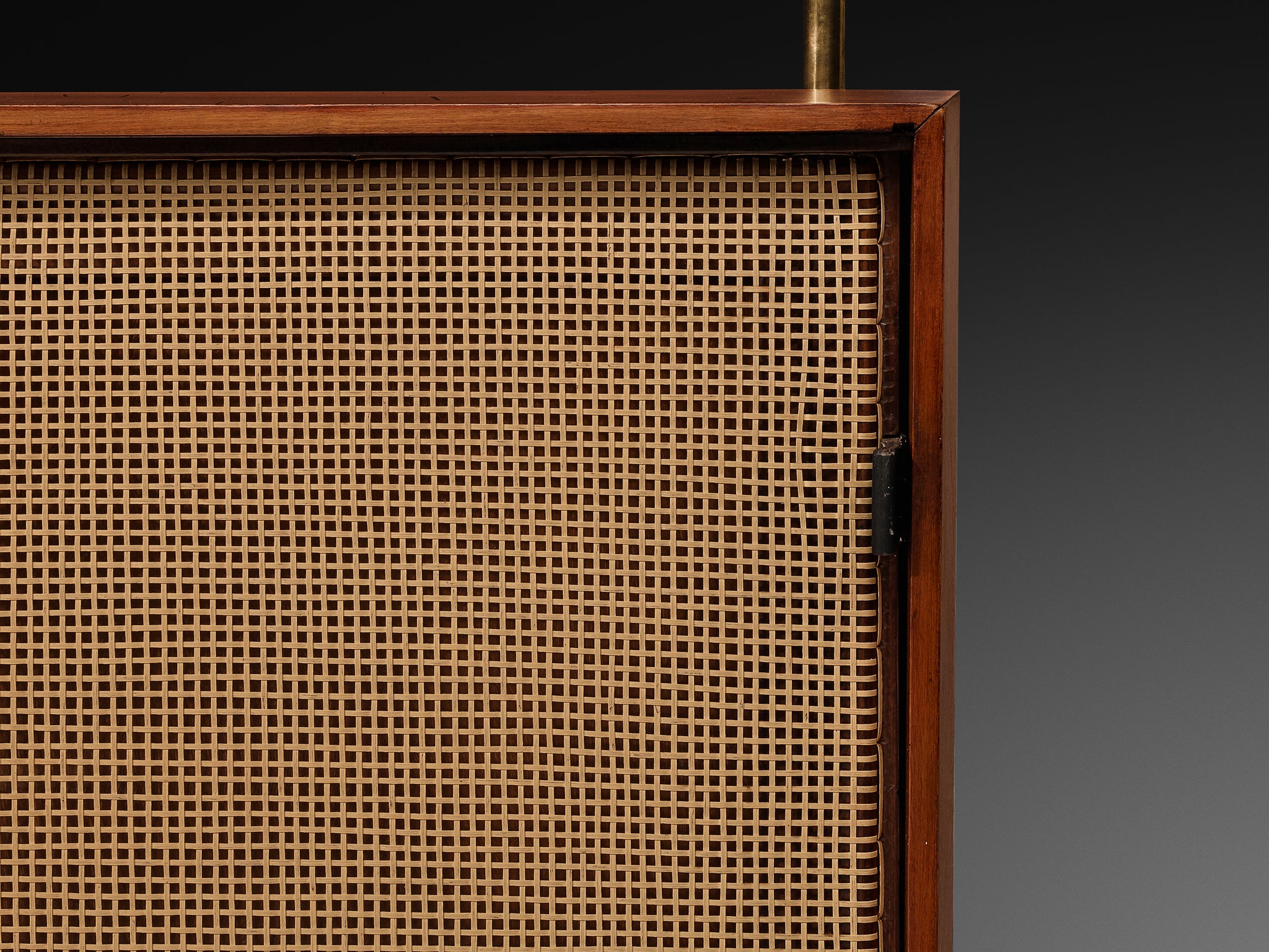 Rare and Large Martin Eisler Sideboard for Forma in Brazilian Walnut and Cane Case pieces and storage cabinets Morentz