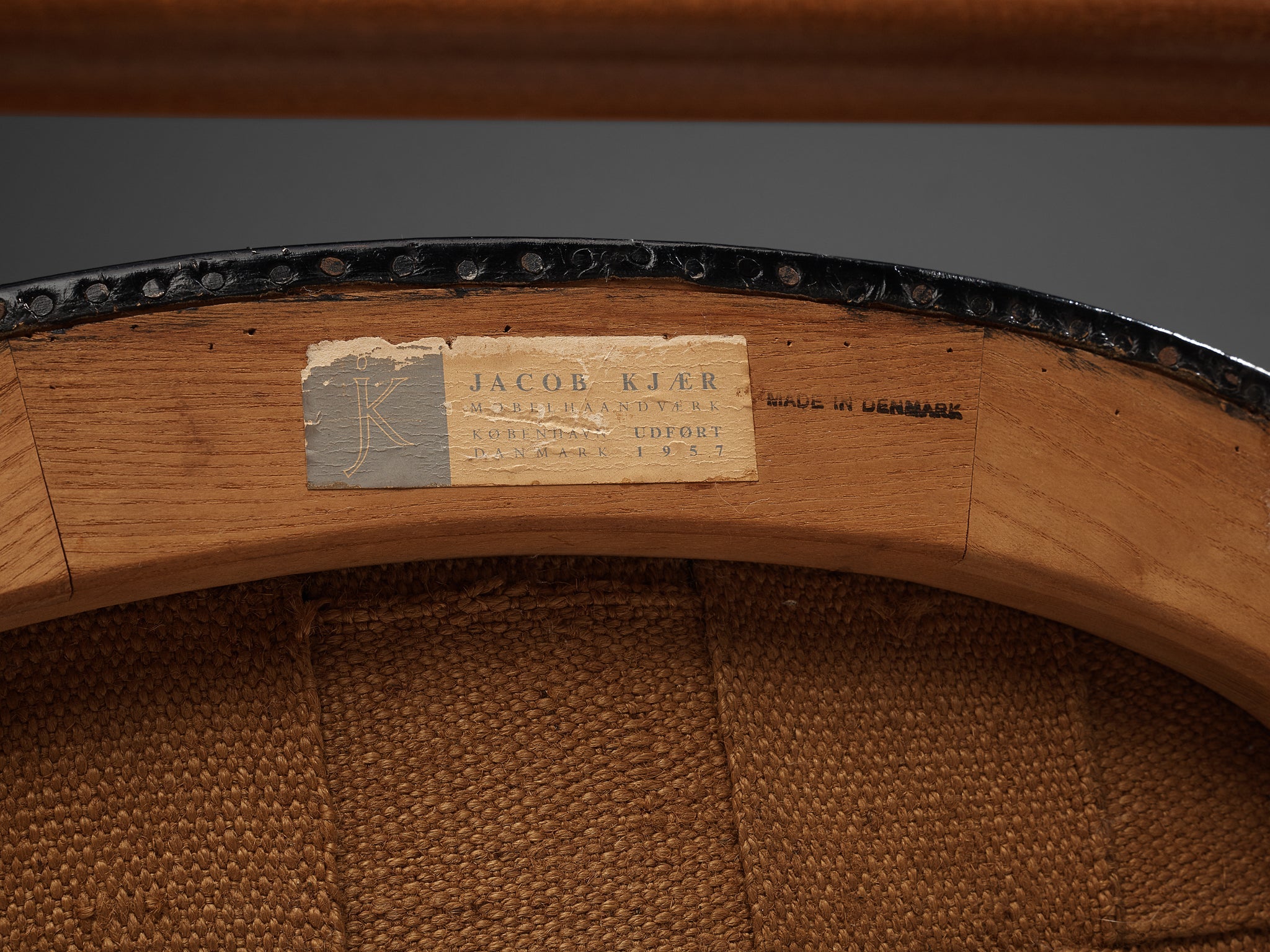 Jacob Kjær 'UN' Set of Four Armchairs with Original Leather seating Morentz