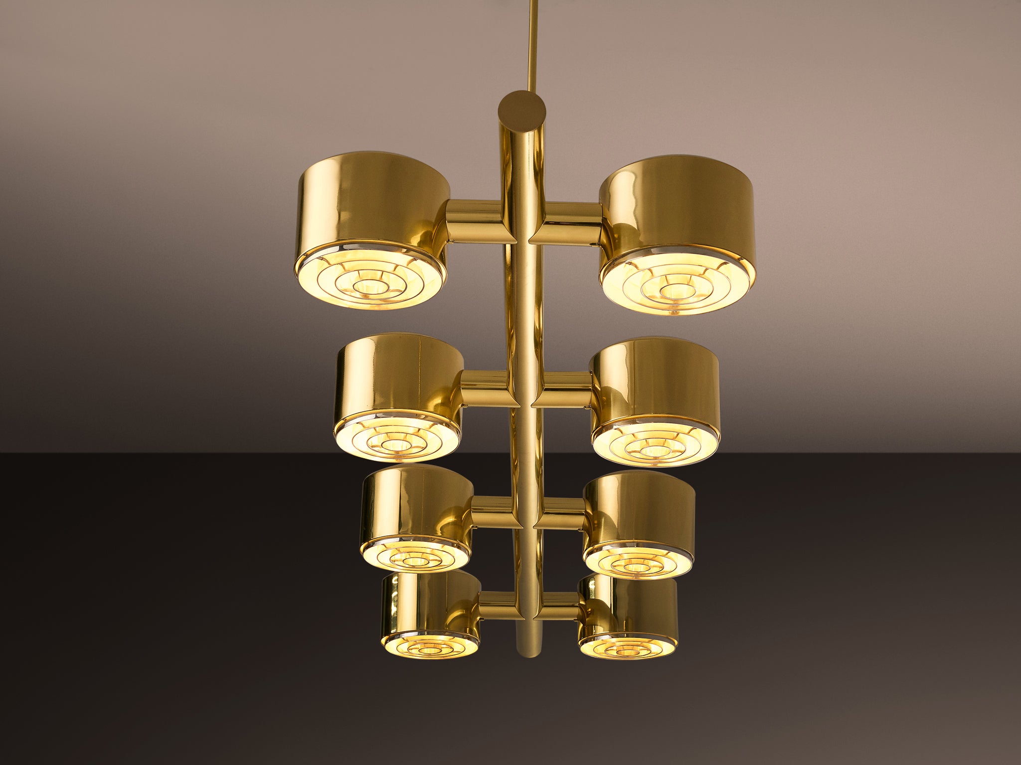 Hans-Agne Jakobsson T746/8 Chandelier in Brass Lighting Morentz