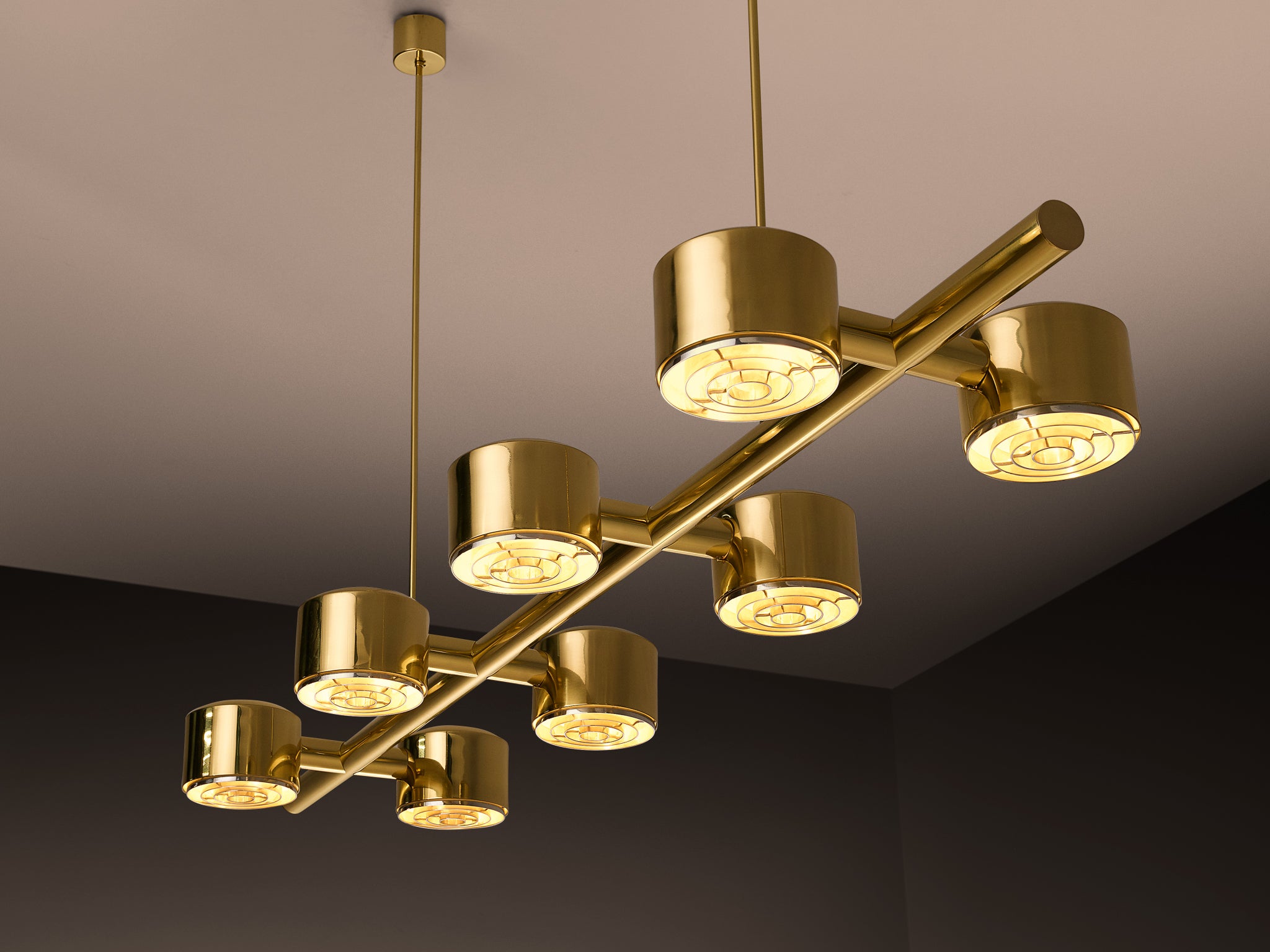Hans-Agne Jakobsson T746/8 Chandelier in Brass Lighting Morentz