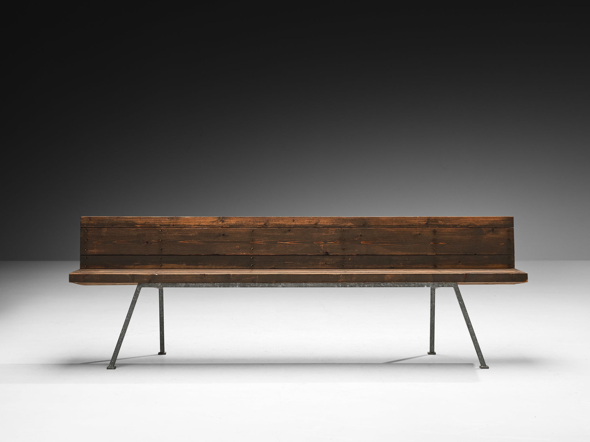 Dom Hans van der Laan Bench in Lacquered Pine with Copper Nails Seating Morentz