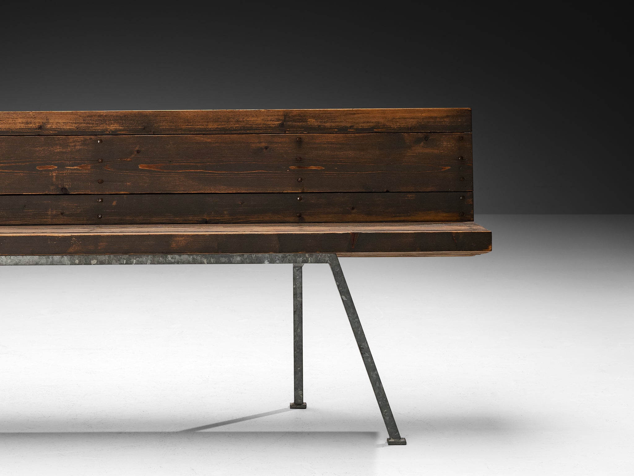 Dom Hans van der Laan Bench in Lacquered Pine with Copper Nails Seating Morentz