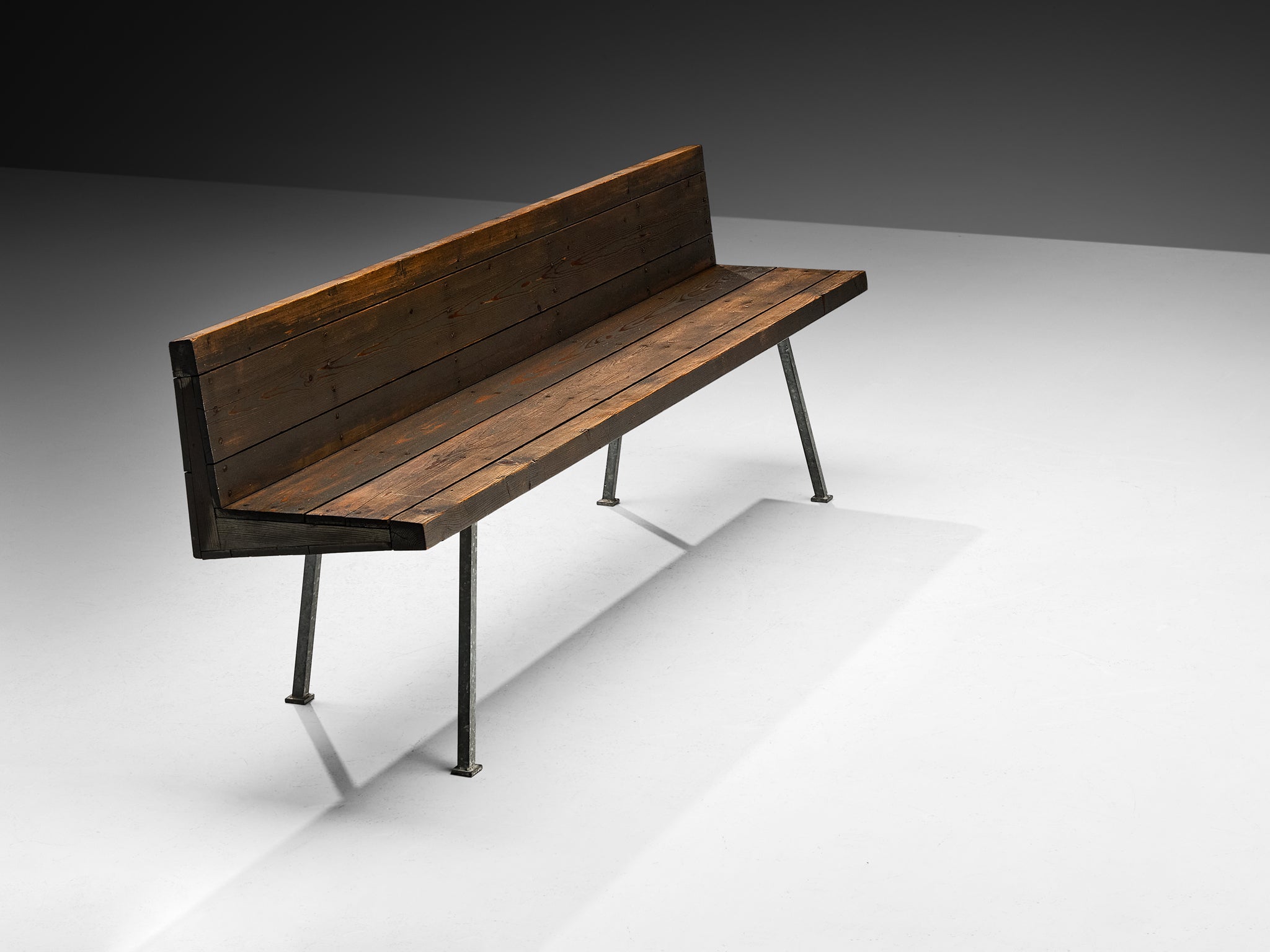 Dom Hans van der Laan Bench in Lacquered Pine with Copper Nails Seating Morentz