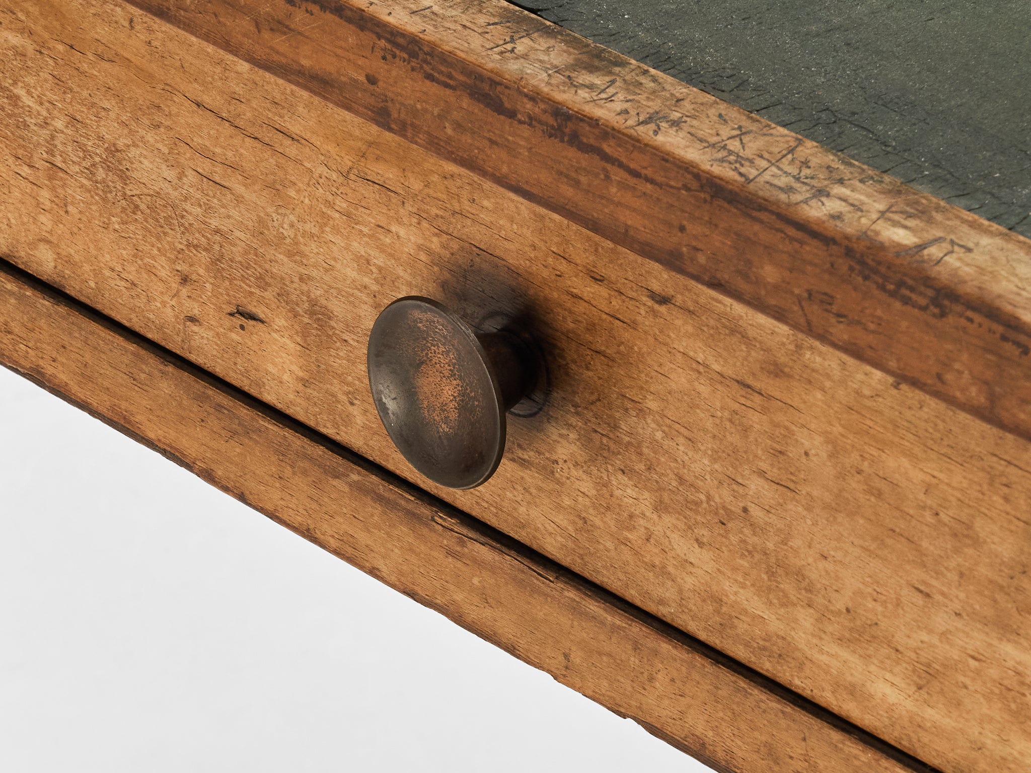 Rationalist 1930s Large Italian Table in Walnut and Linoleum Tables Morentz