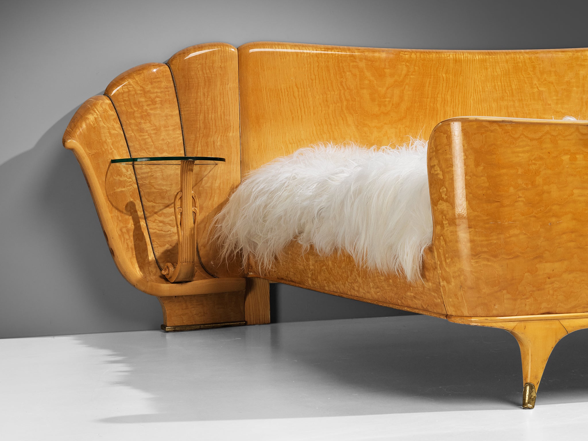 Italian Art Deco Queen Bed in Ash with Storage Trays More Furniture and Collectibles Morentz