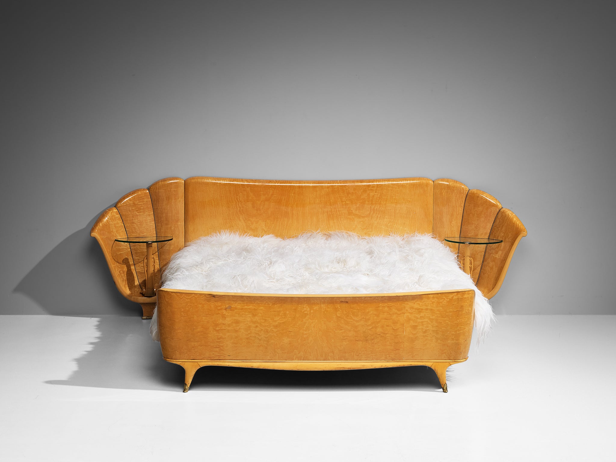 Italian Art Deco Queen Bed in Ash with Storage Trays More Furniture and Collectibles Morentz
