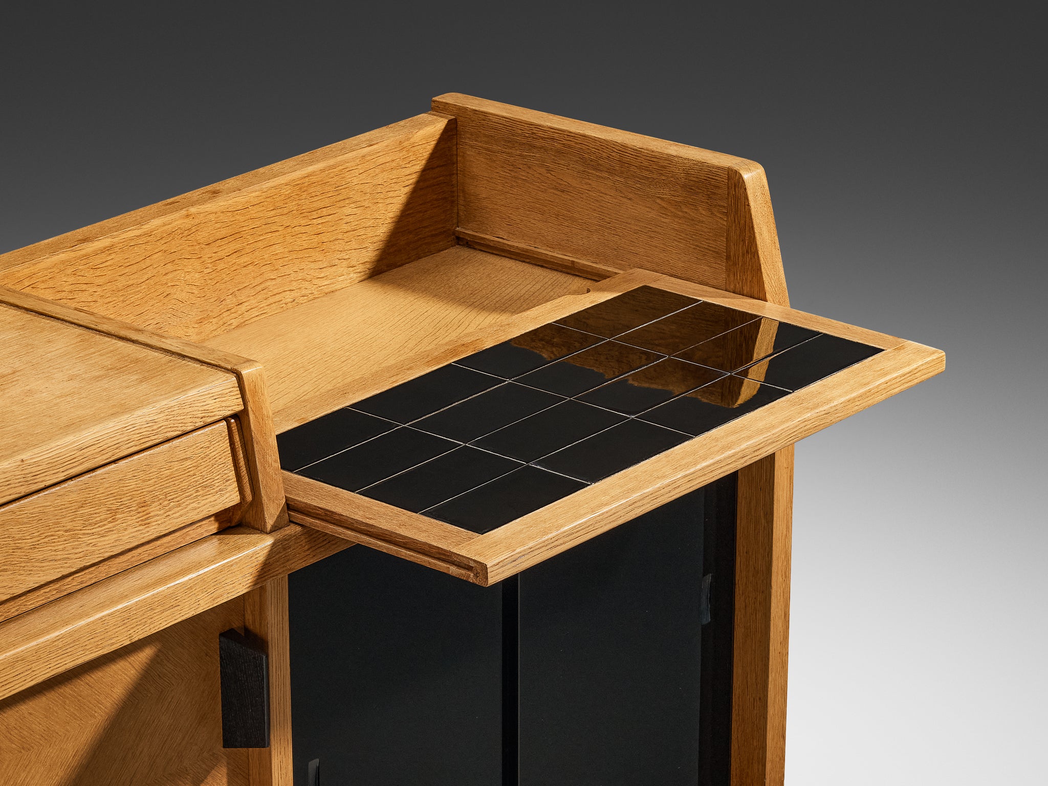 Guillerme & Chambron Sideboard with Sliding-Doors in Solid Oak Case pieces and storage cabinets Morentz