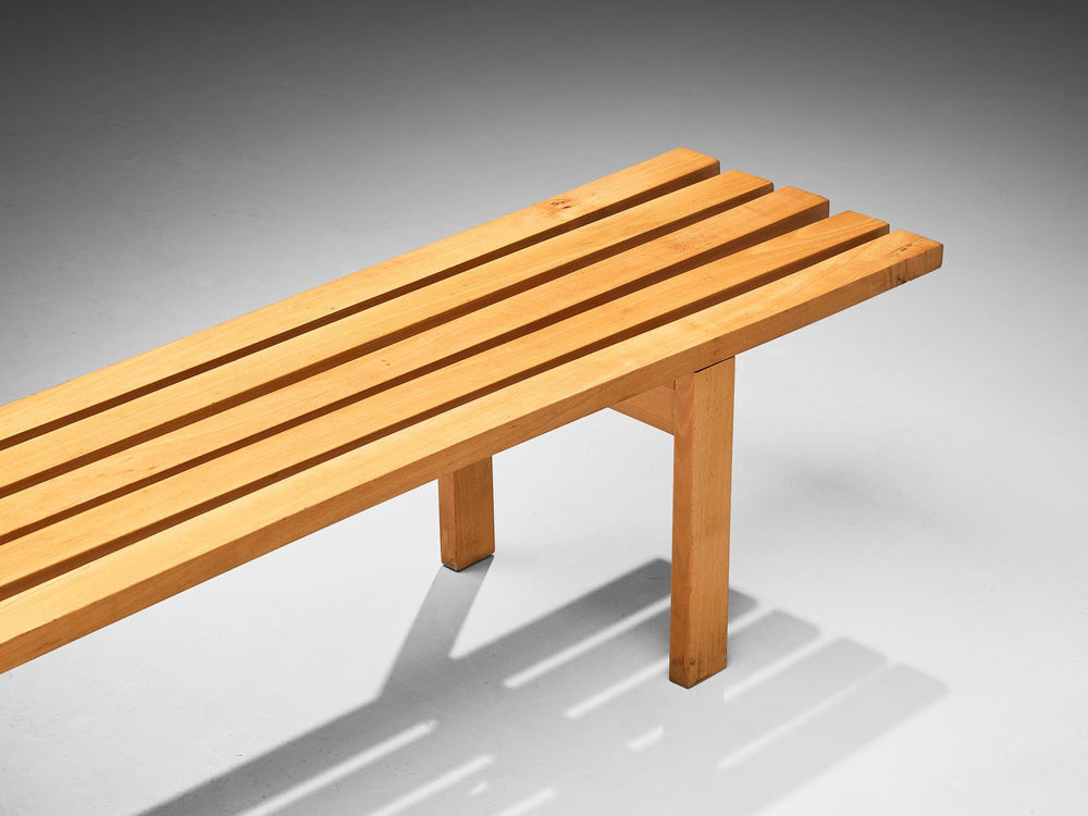 Scandinavian Slatted Bench in Solid Wood