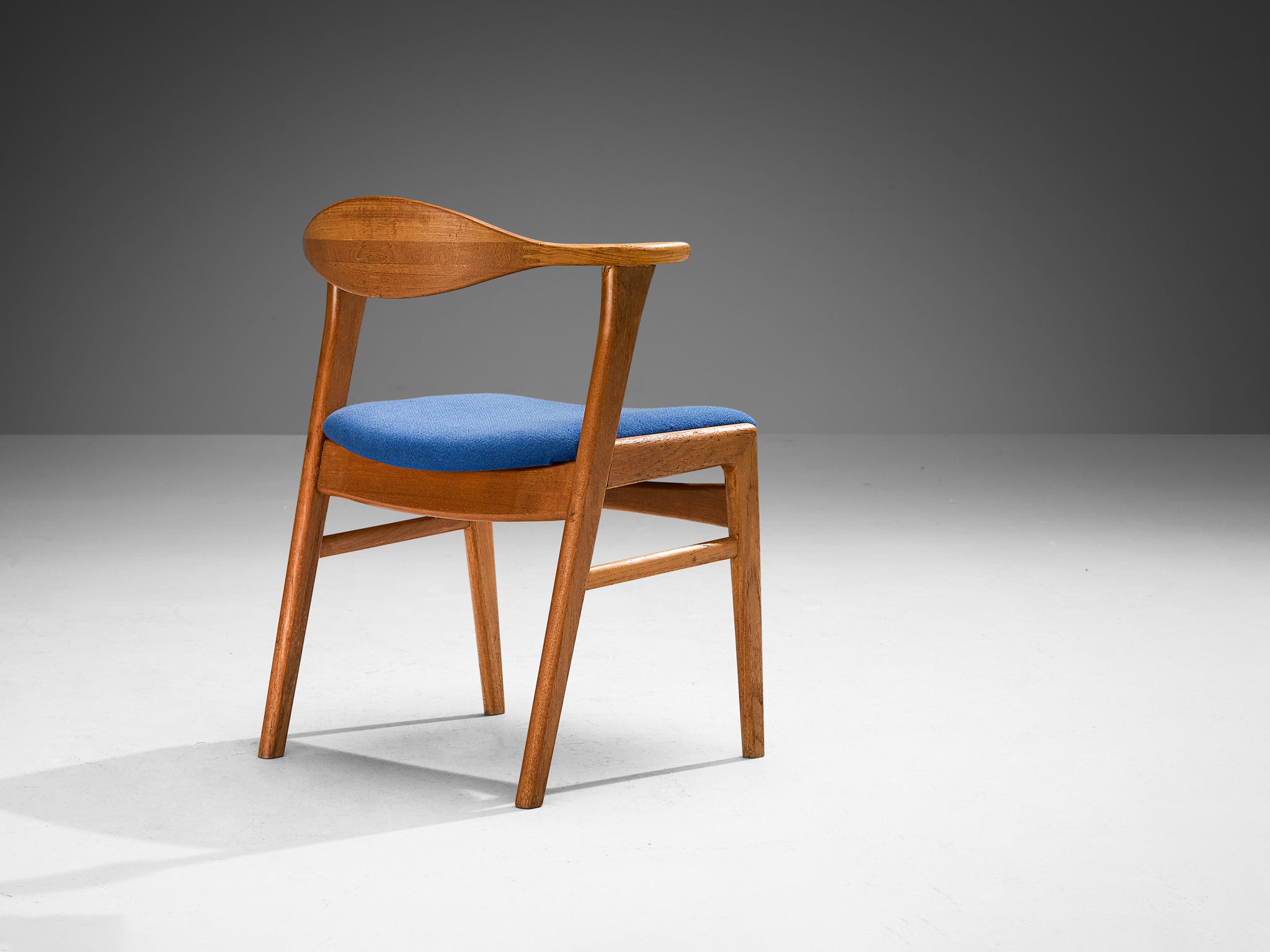 Erik Kirkegaard Armchair in Teak and Blue Upholstery Seating Morentz
