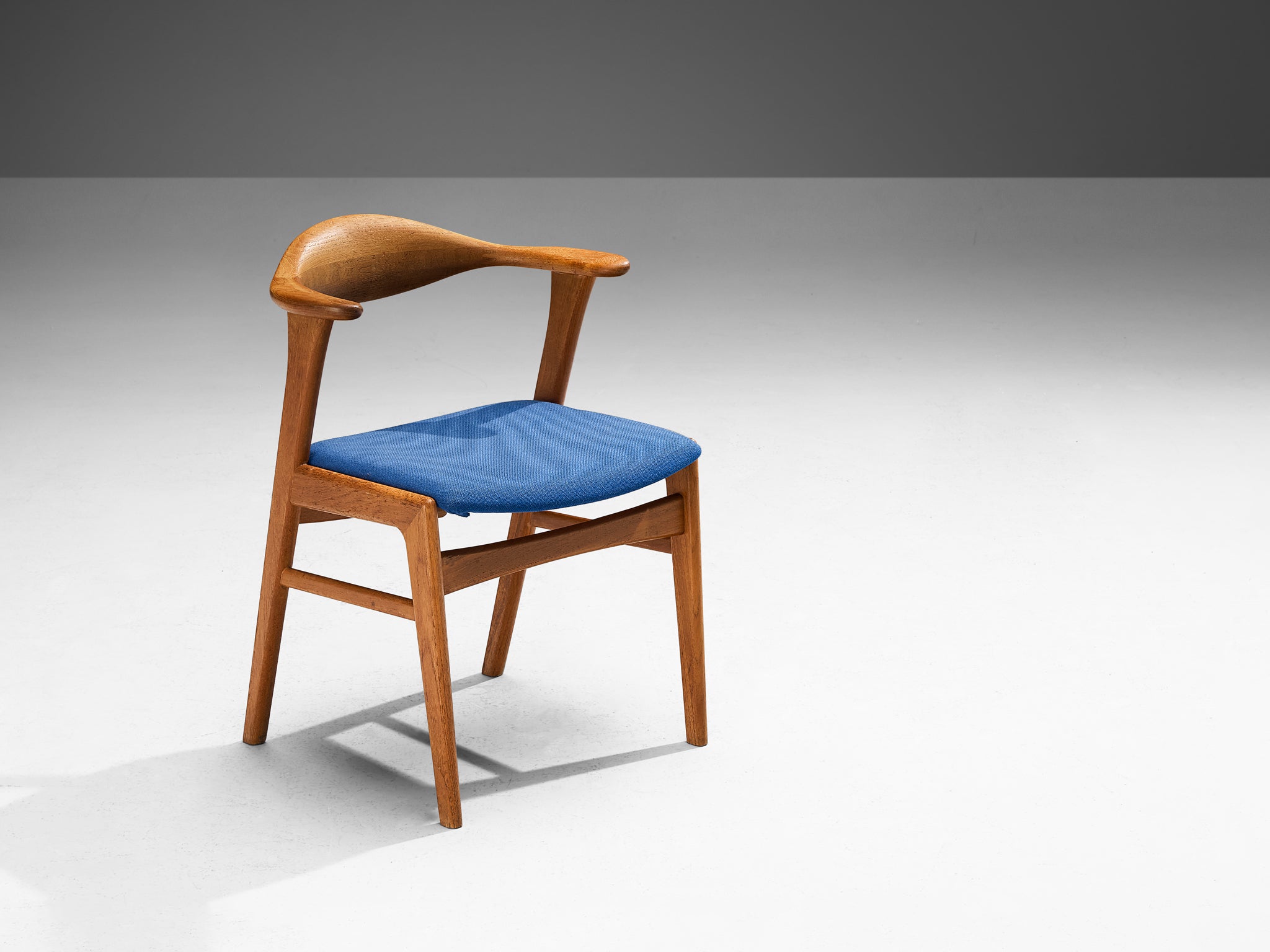 Erik Kirkegaard Armchair in Teak and Blue Upholstery Seating Morentz