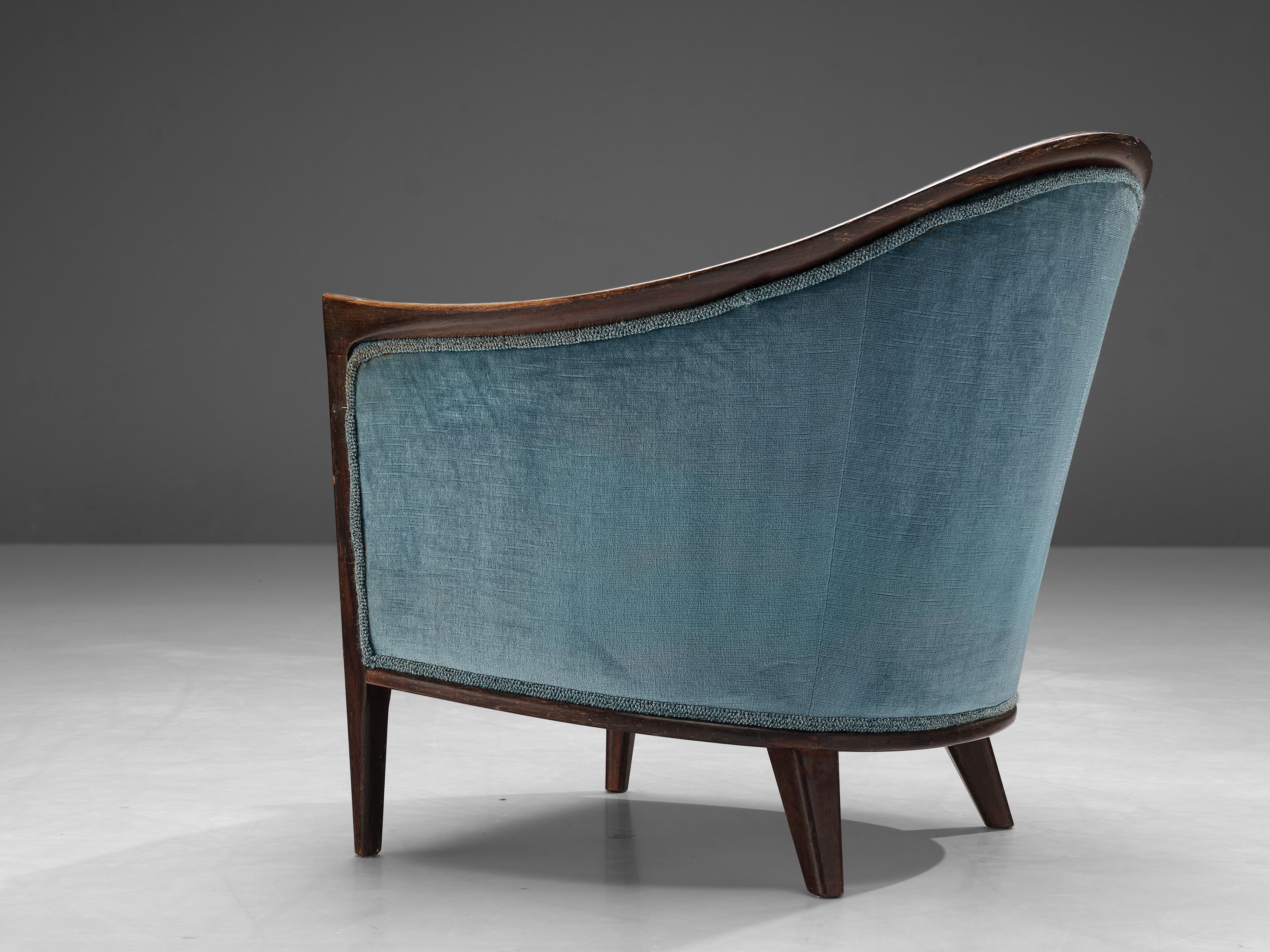 Bröderna Anderssons Lounge Chair in Teak and Light Blue Velvet seating Morentz