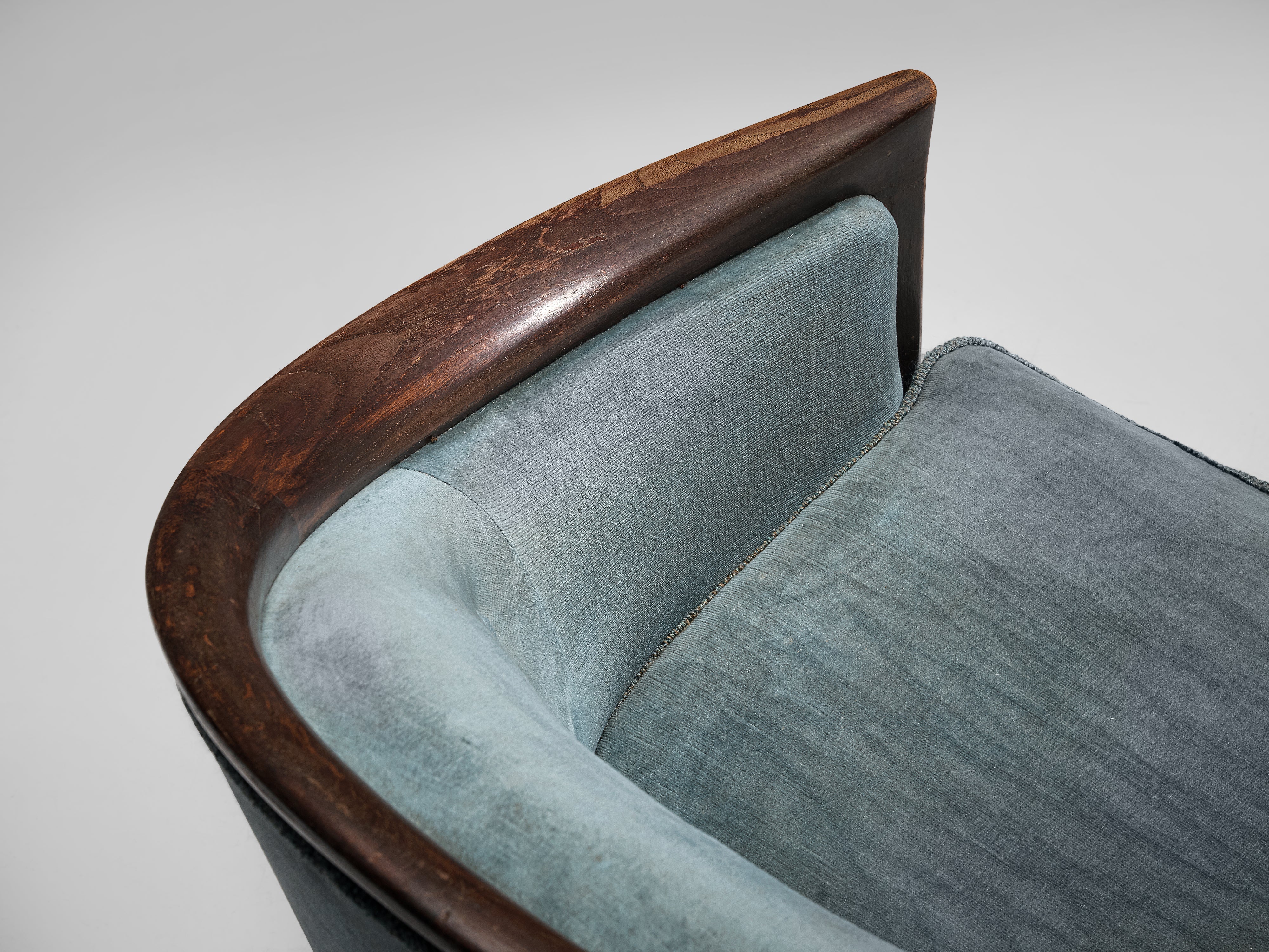 Bröderna Anderssons Lounge Chair in Teak and Light Blue Velvet seating Morentz