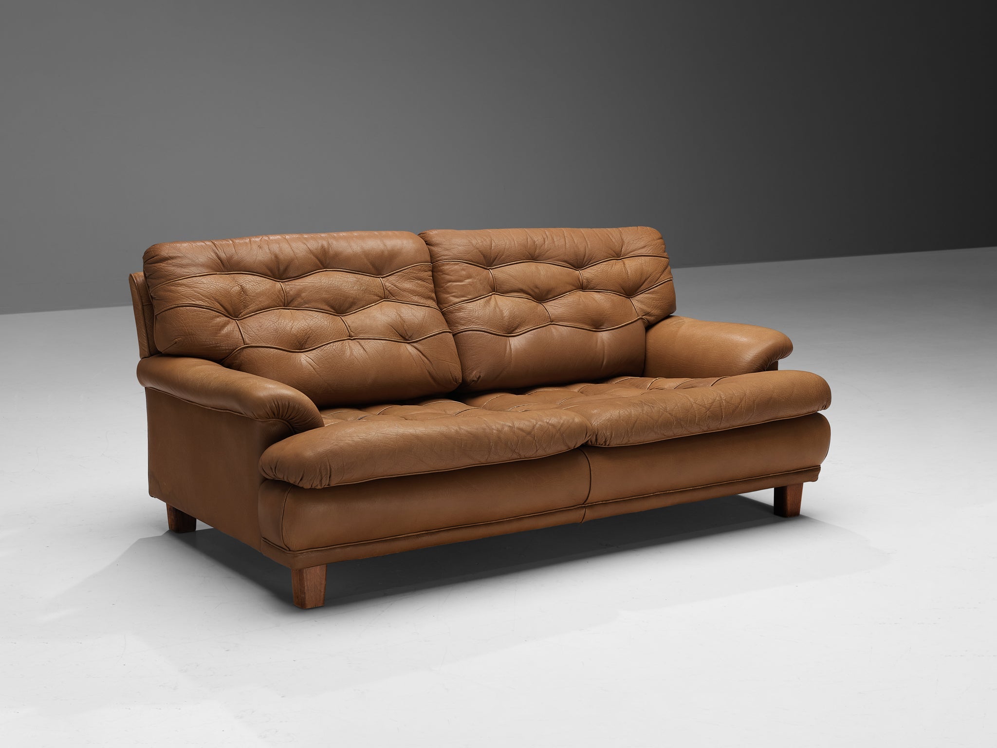 Arne Norell Sofa in Brown Leather