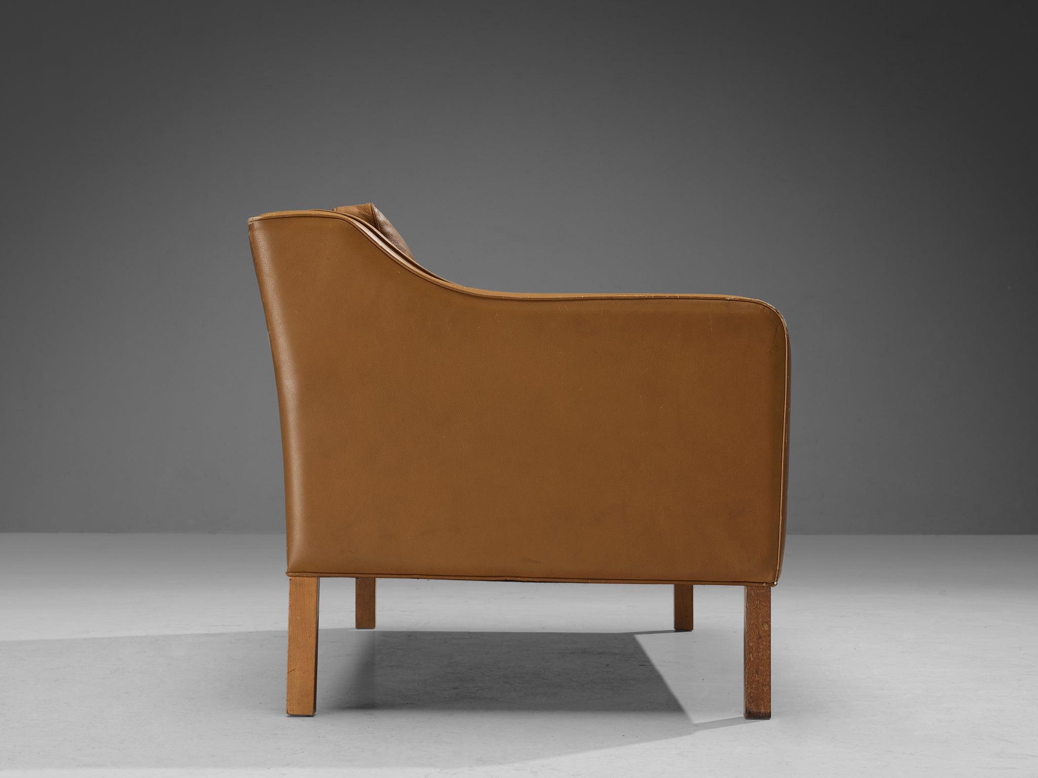 Danish Two Seat Sofa in Cognac Leather Seating Morentz