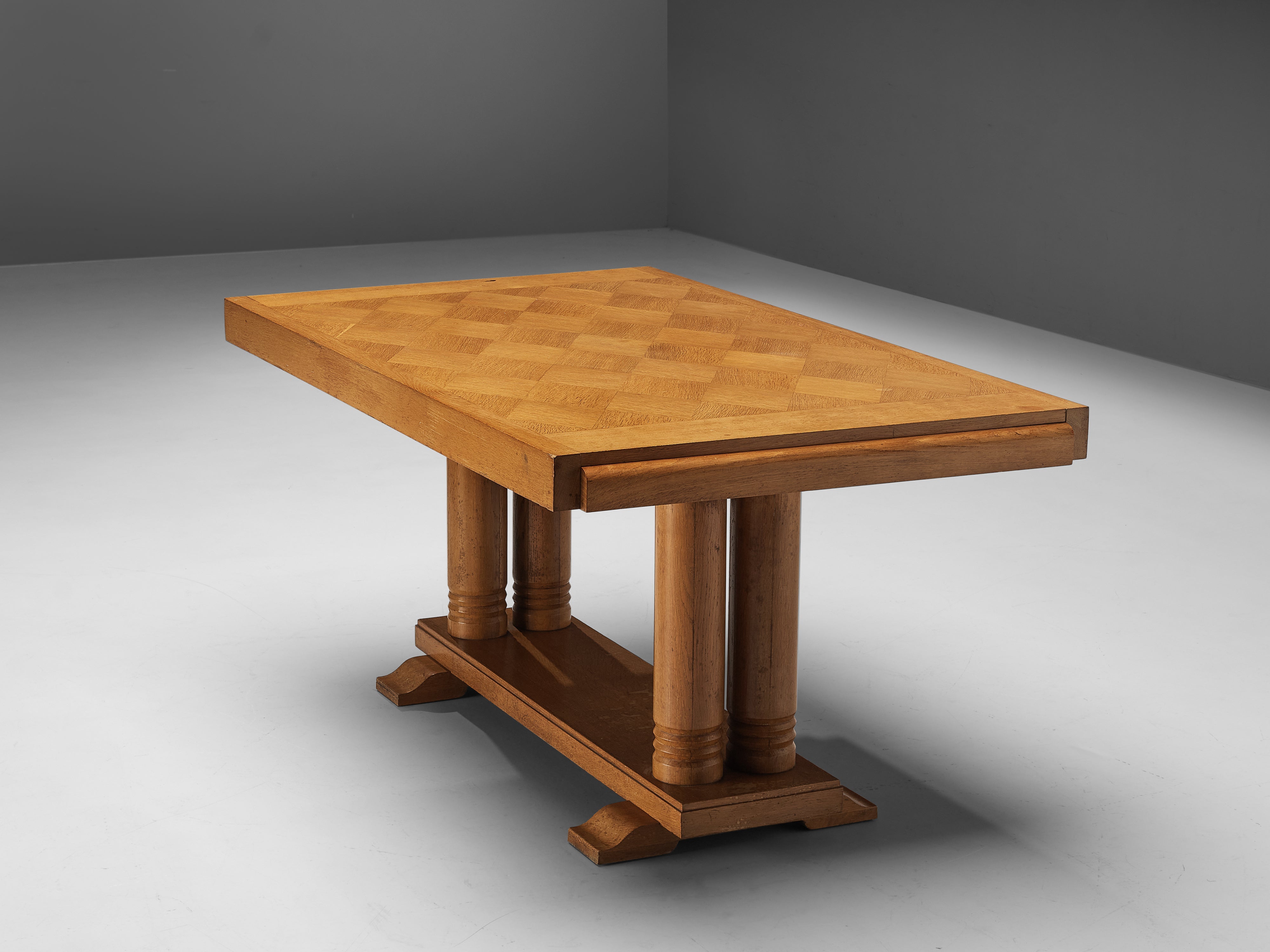 Dining Table with Inlayed Tabletop in Solid Oak tables Morentz