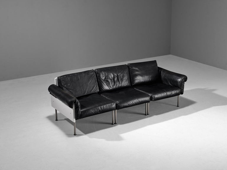 Yrjö Kukkapuro for Haimi 'Ateljee' Sectional Sofa in Black Leather