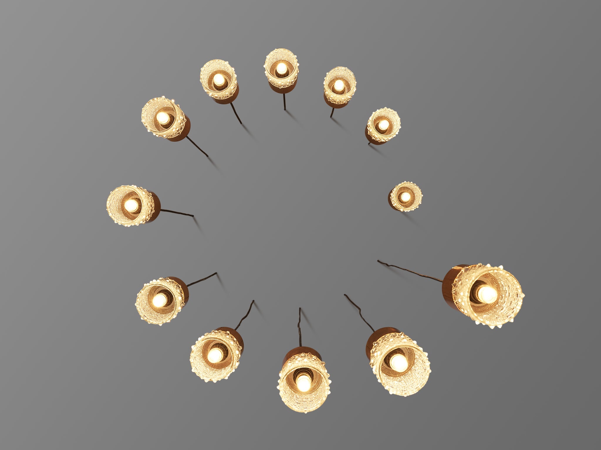 Small Pendants in Copper and Moulded Glass lighting Morentz