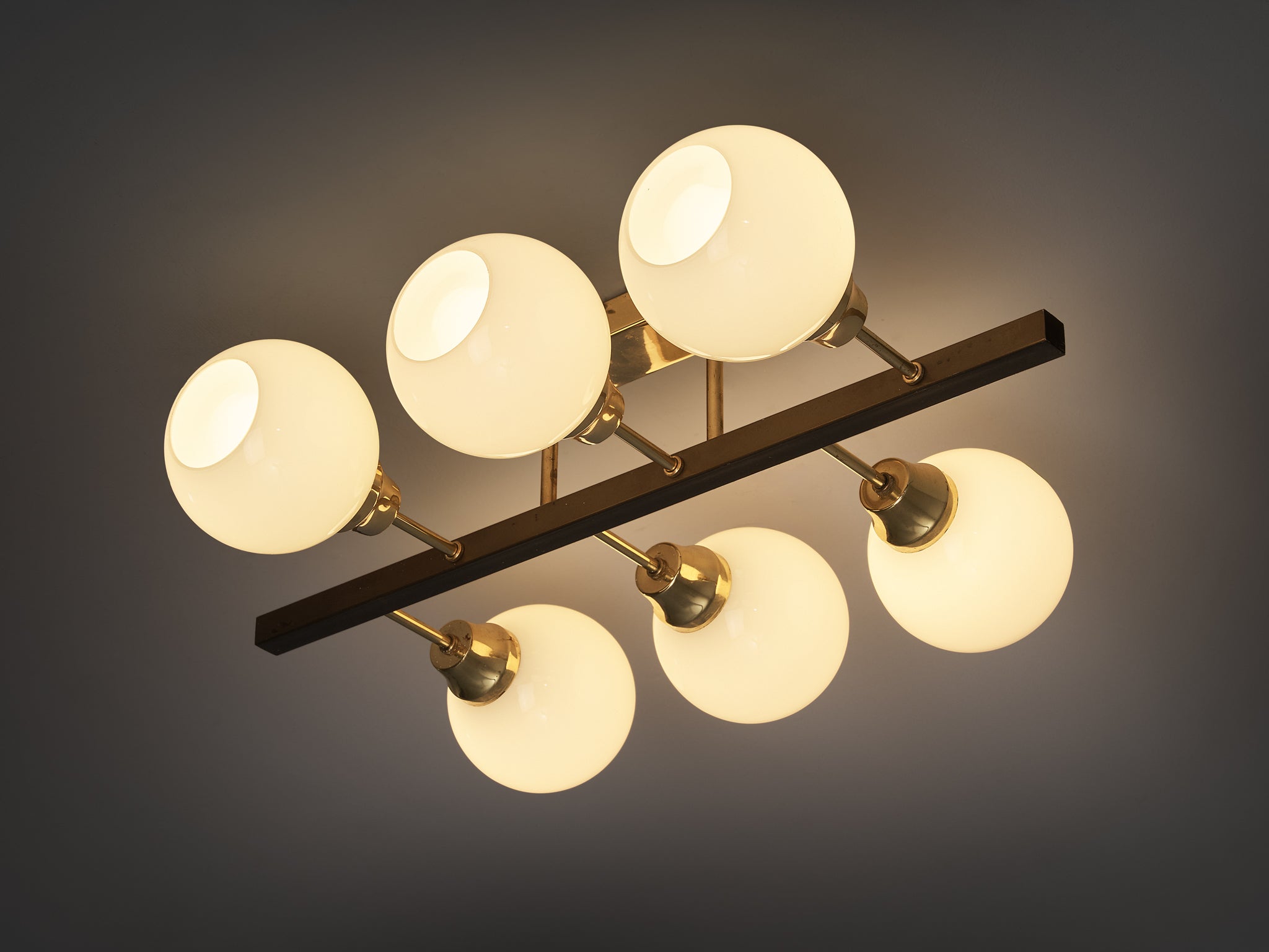 Sputnik Chandelier with in Glass and Brass Lighting Morentz