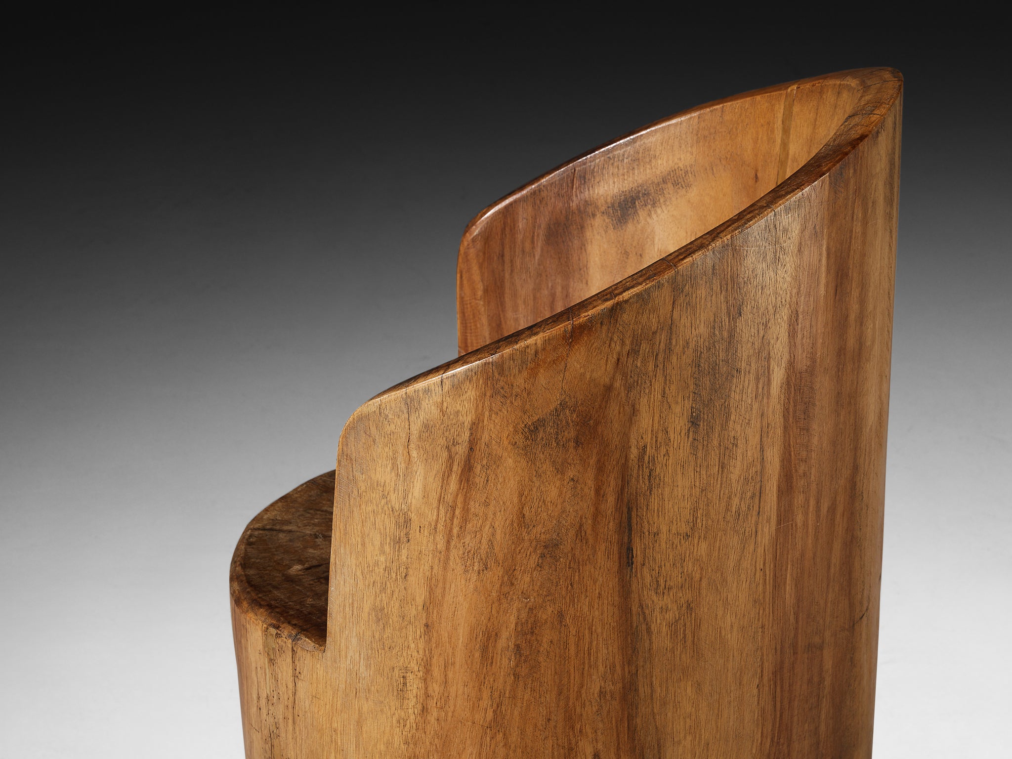 José Zanine Caldas Pilão Hand-Carved Chair in Brazilian Hardwood