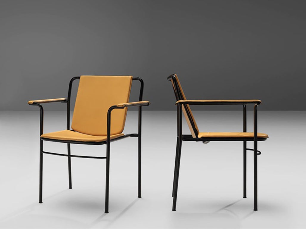 Mario Marenco for Poltrona Frau Pair of 'Movie' Armchairs in Saddle Le