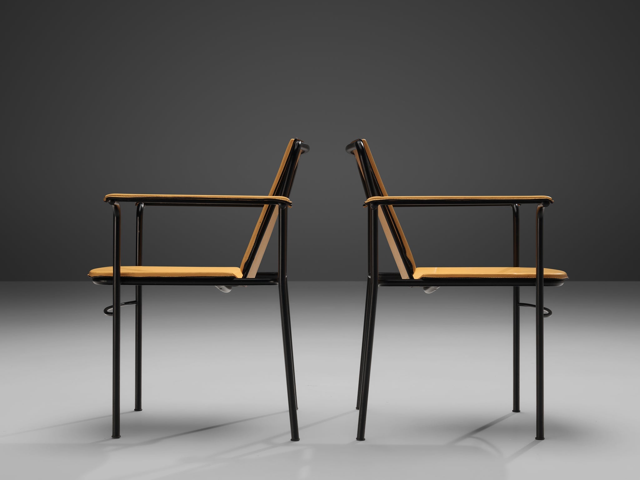 Mario Marenco for Poltrona Frau Pair of 'Movie' Armchairs in Saddle Le